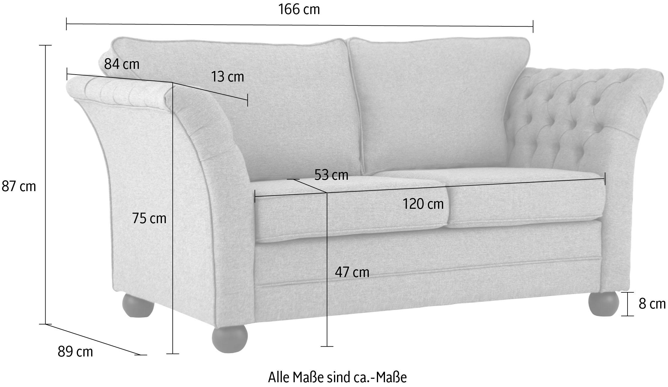 Home affaire 2-Sitzer »Pajero« mit Knopfheftung an den Armlehn-Innenseiten, Keder