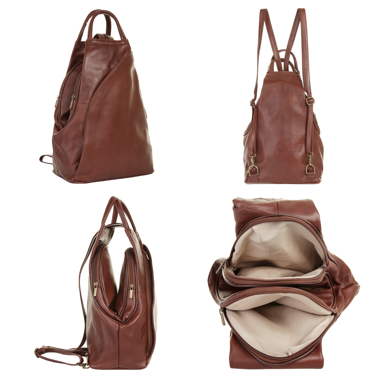 Piké Cityrucksack echt Leder, Made in Italy