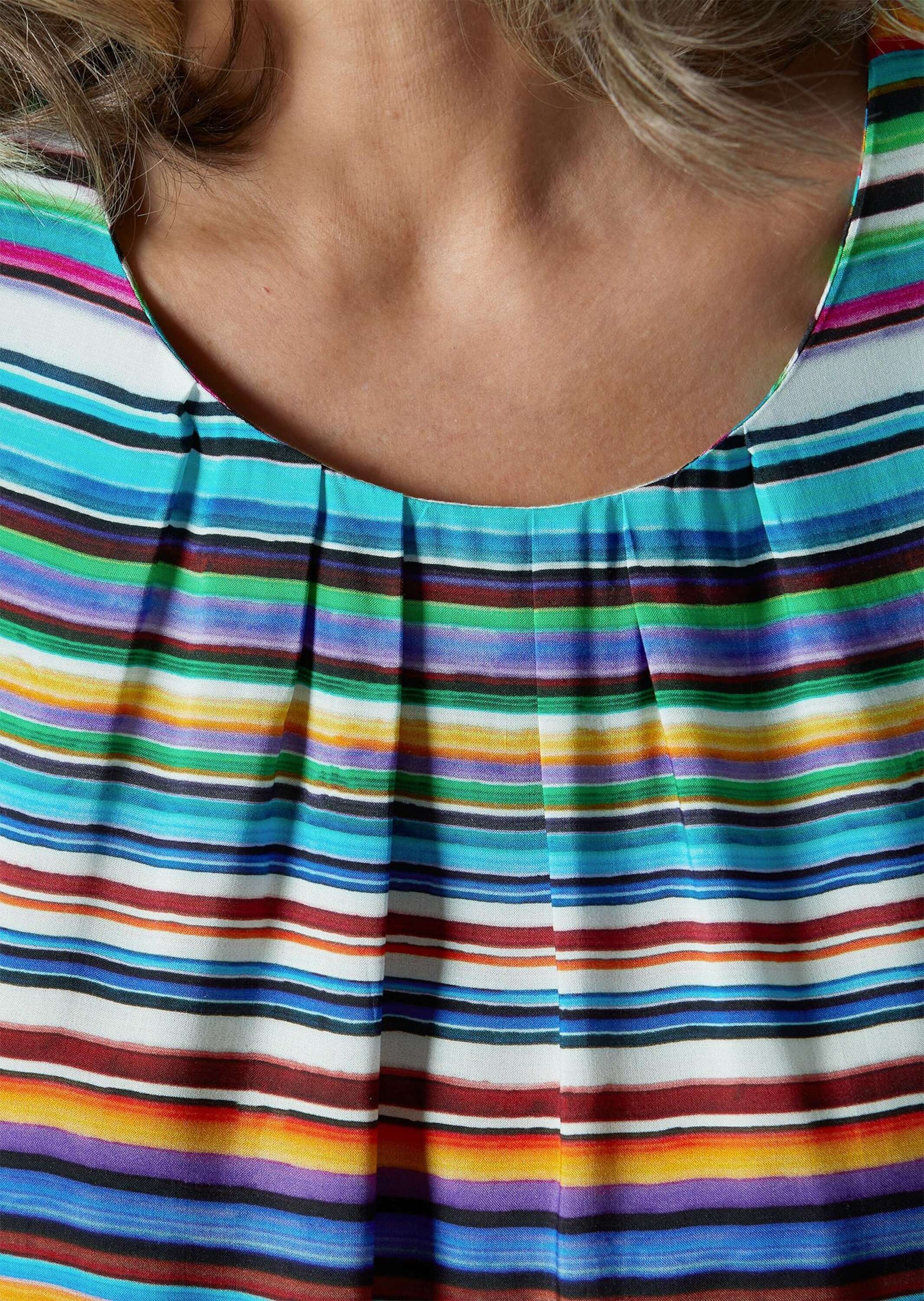 GOLDNER Druckbluse »Kurzgröße Farbbrillante Druckbluse mit liebevollen Details«