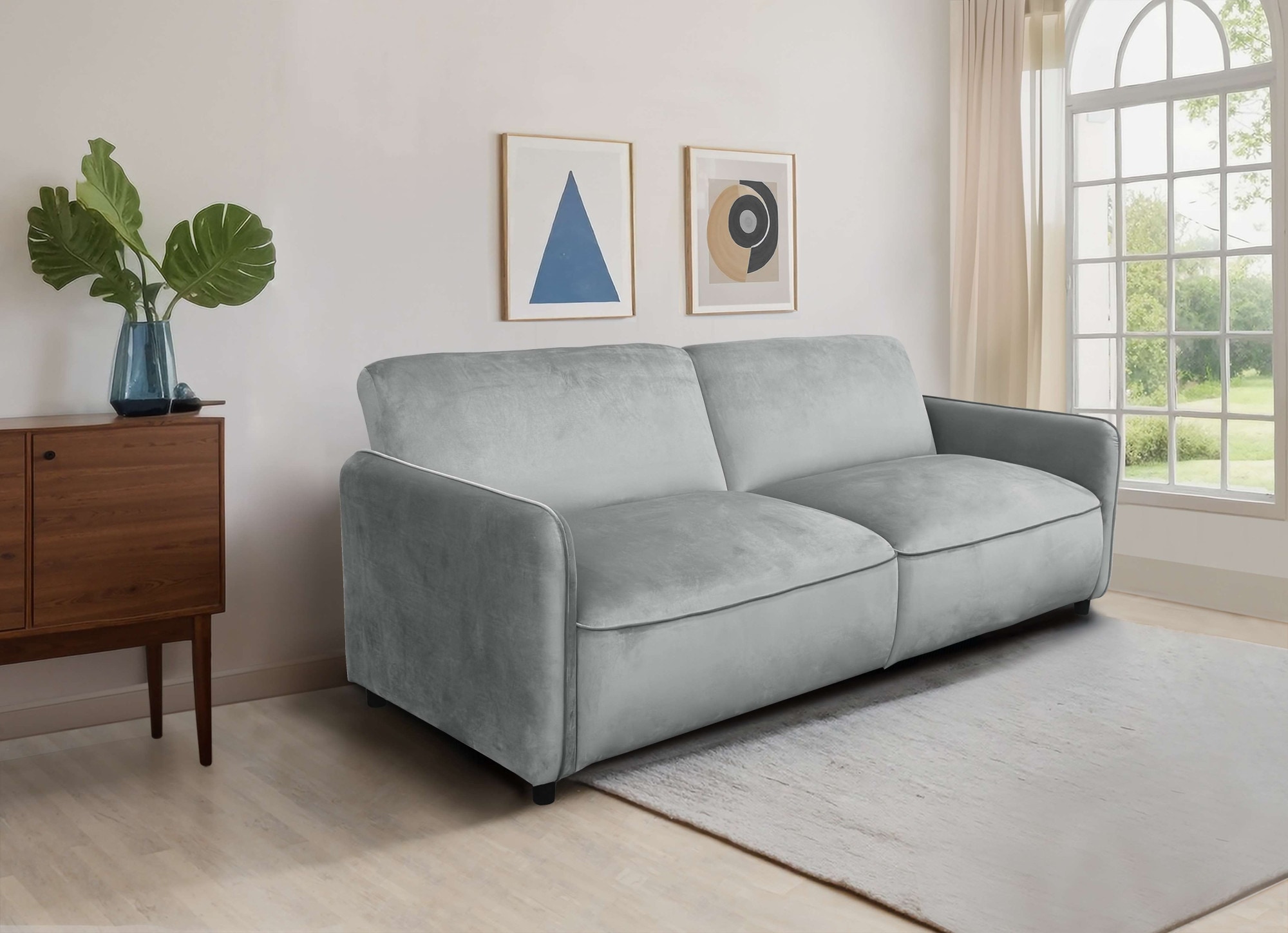 Dorel Home 3-Sitzer »ALICIA Schlafsofa 209 cm«, Federkernpolsterung, verstellbare Rückenlehne, Liegefläche 110/190 cm
