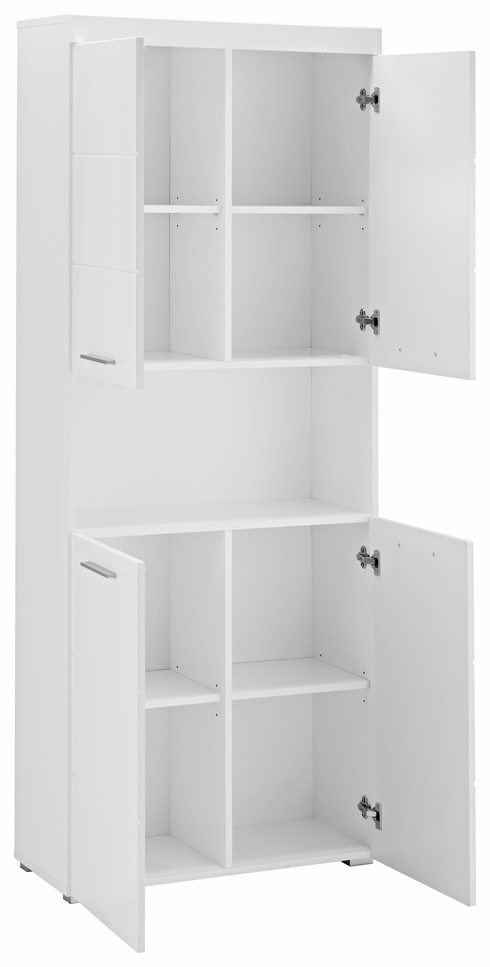 INOSIGN Hochschrank »Avena, Badezimmerschrank, Küchenschrank«, Badezimmerhochschrank mit offenem Fach, 4 Türen und 4 Einlegeböden