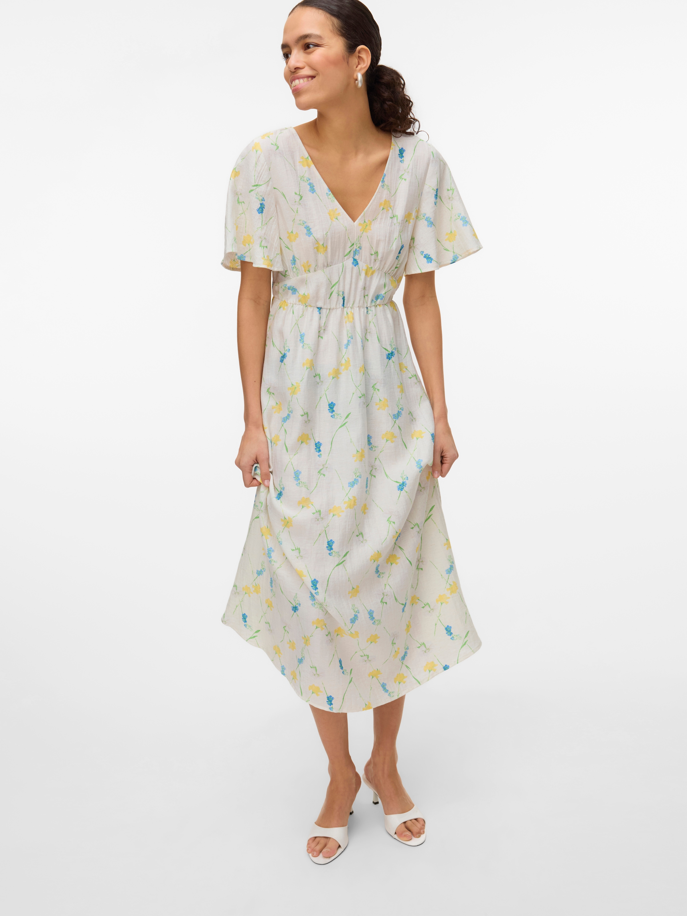 Vero Moda Sommerkleid »VMFLORA OLGA SS 7/8 DRESS WVN GA«