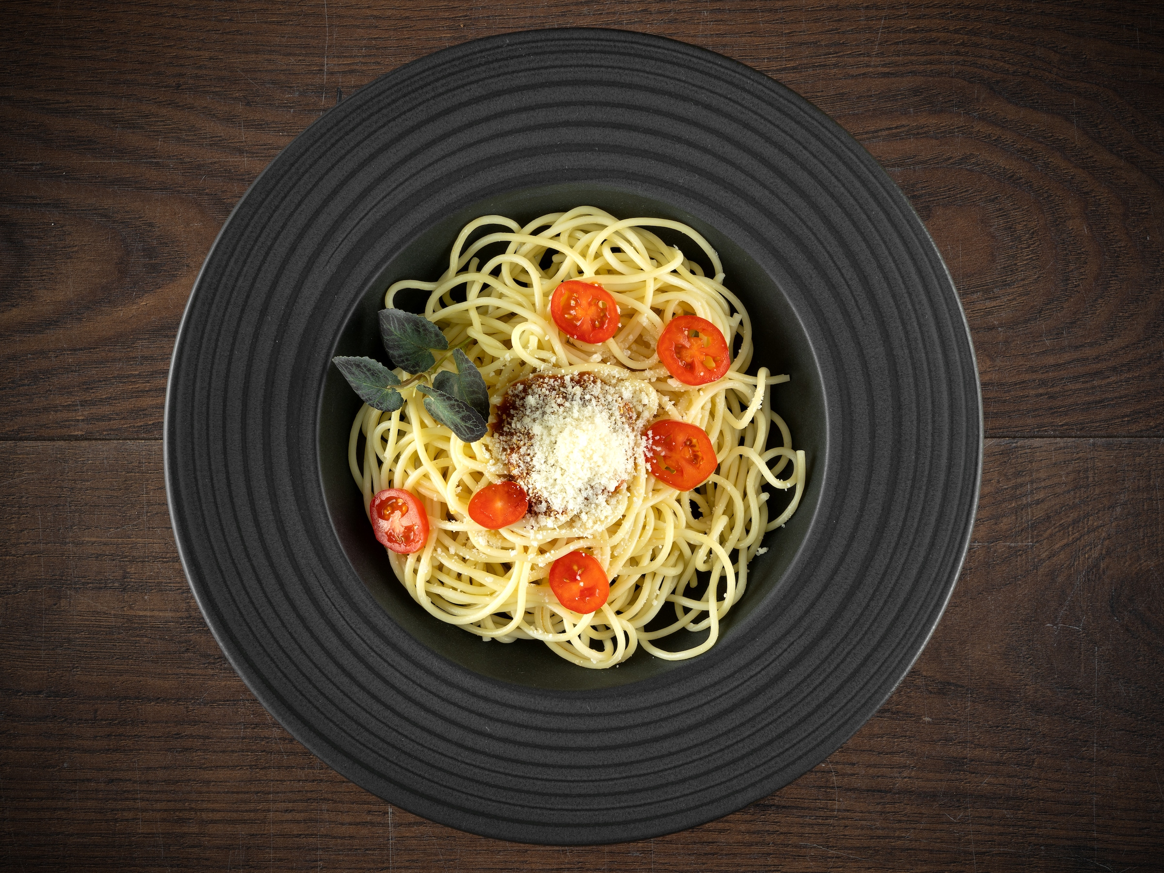 CreaTable Pastateller »Lava Stone Black, Pasta Gourmetteller Set 4-tlg« Seidenmatte Glasur