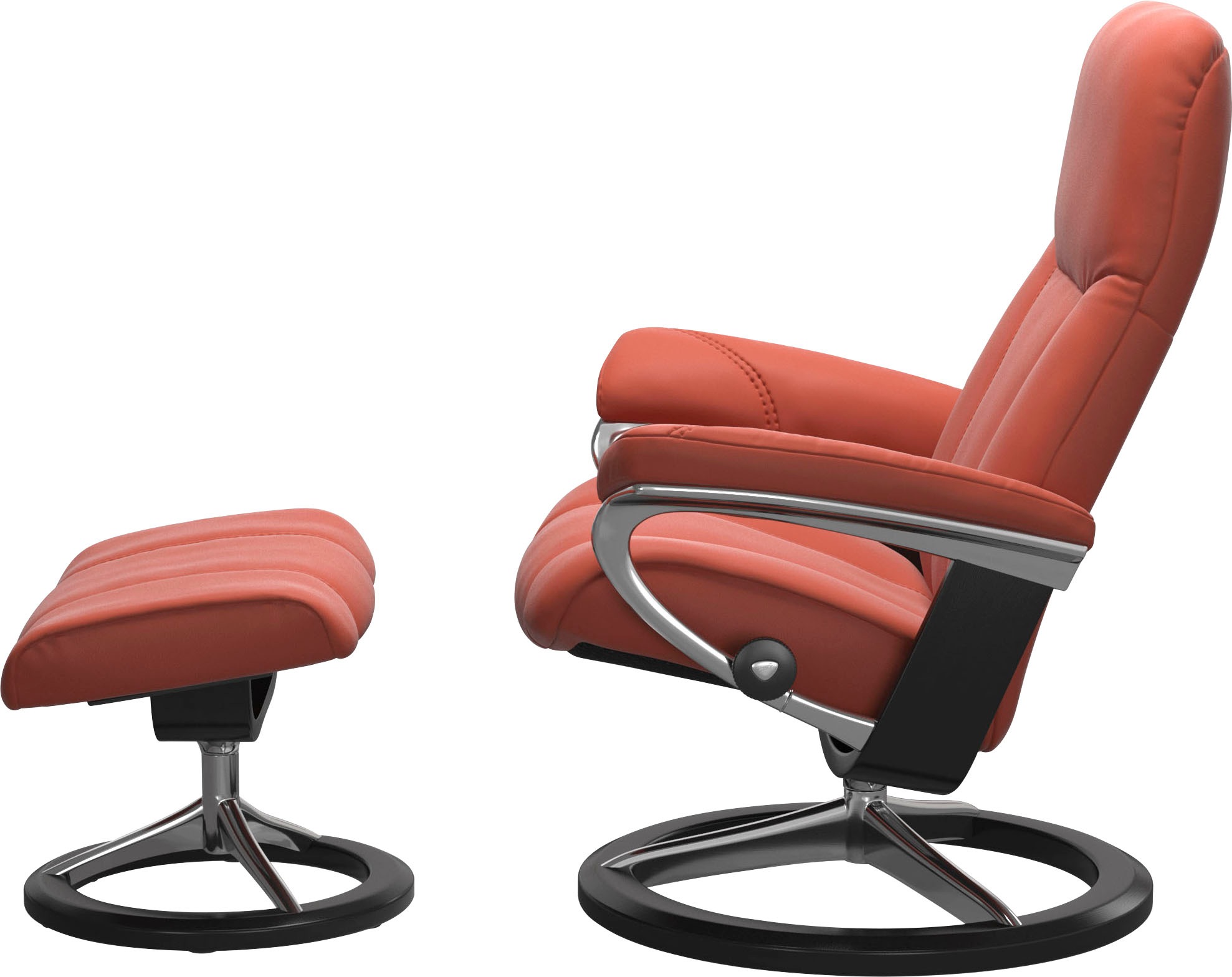 Stressless® Relaxsessel »Consul« Set, Relaxsessel mit Hocker,  mit Hocker, mit Signature Base, Größe S, Gestell Schwarz