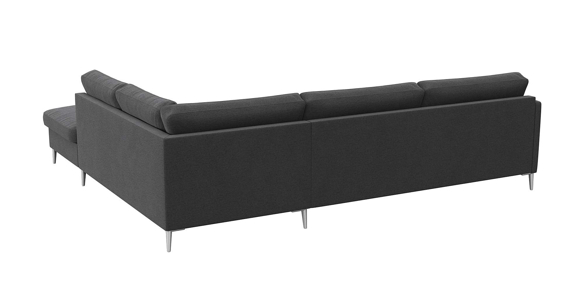 FLEXLUX Ecksofa »Fiore, L-Form, bequem und komfortabel durch hochwertigem Sitzaufbau« schmale Armlehnen, Kaltschaum, Füße Alu
