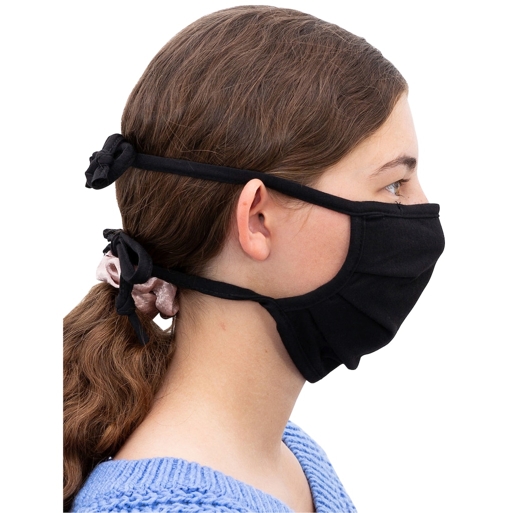 Terrax Workwear Community-Maske »TERRAX«, (Packung, 5 St.), schwarz, mit elastischen Bänder zum Knoten
