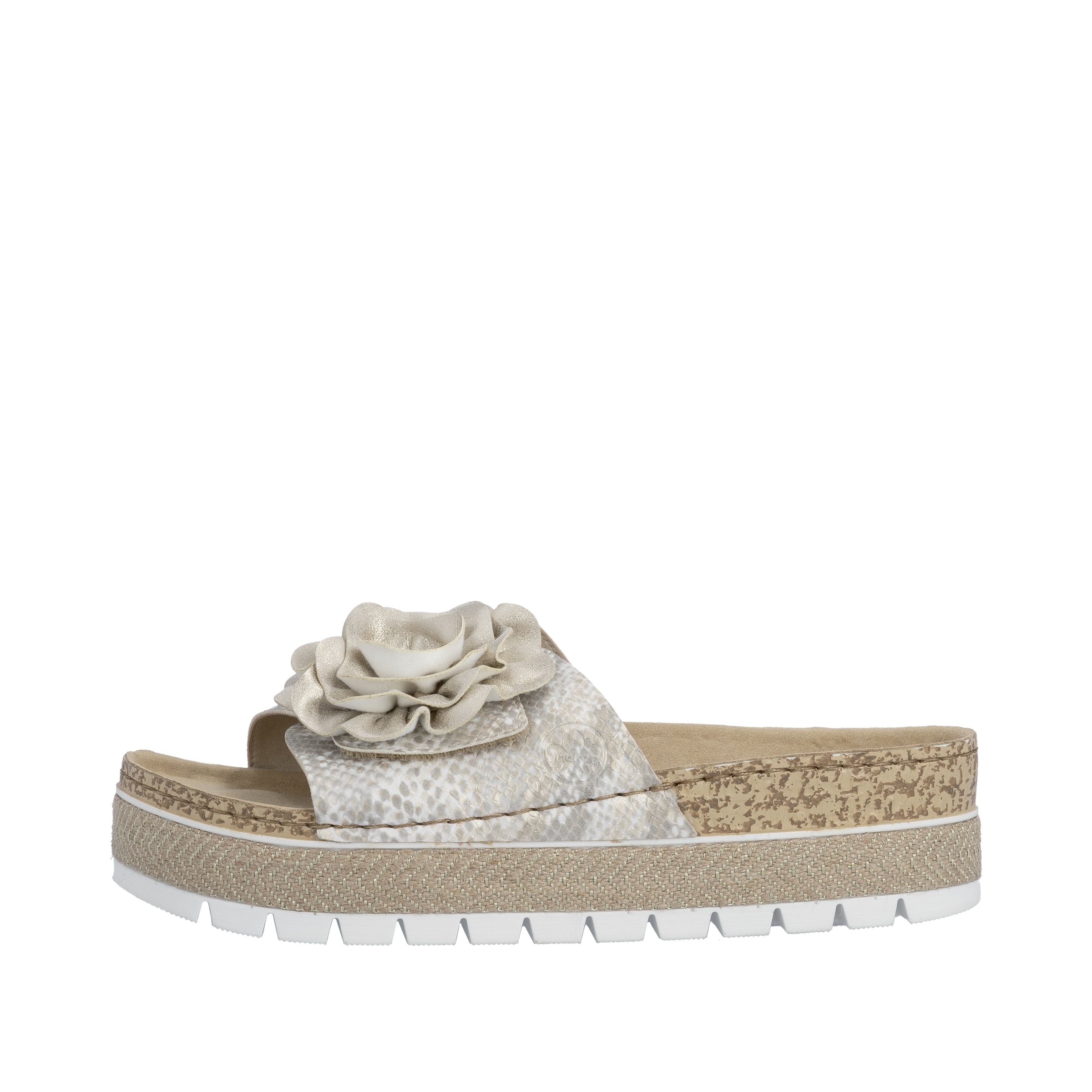 Rieker Pantolette  Sommerschuh, Schlappen mit modischem Plateau