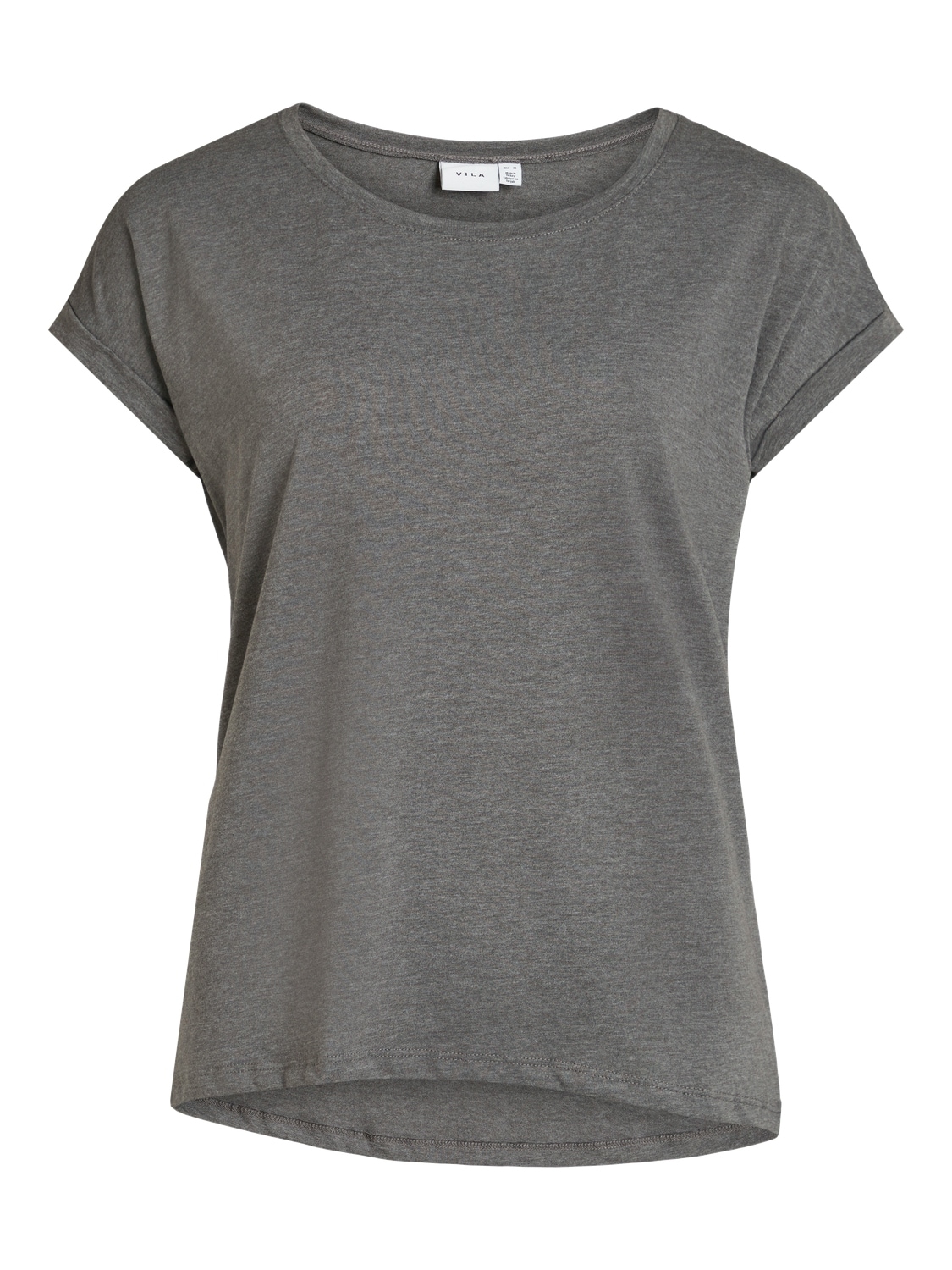 Vila Rundhalsshirt »VIDREAMERS NEW PURE T-SHIRT/SU-NOOS«, Basic Damen-T-Shirt mit Rundhalsausschnitt und umgeschlagenen Ärmeln