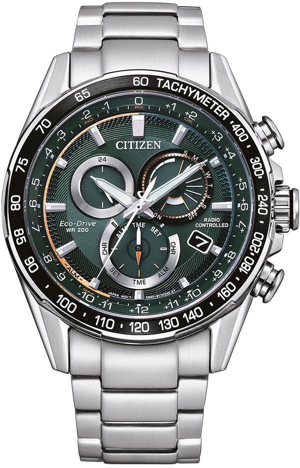 Citizen Funkchronograph »CB5914-89X«, Armbanduhr, Herrenuhr, Solar, Stoppfunktion