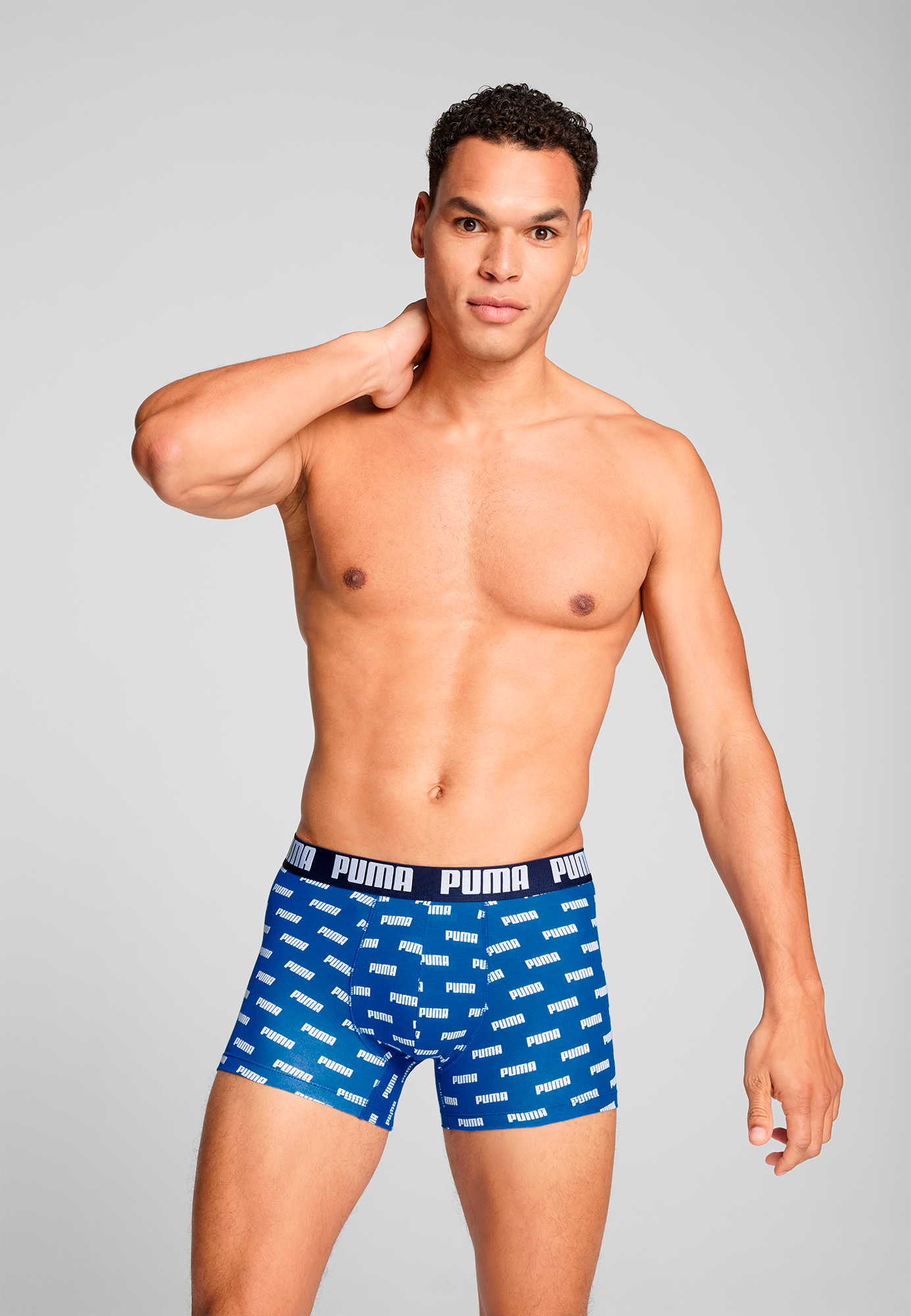 PUMA Boxershorts »PUMA MEN EVERYDAY LOGO PRINT BOXERS 2P« 2er Pack,  1x uni und 1x allover Logodruck