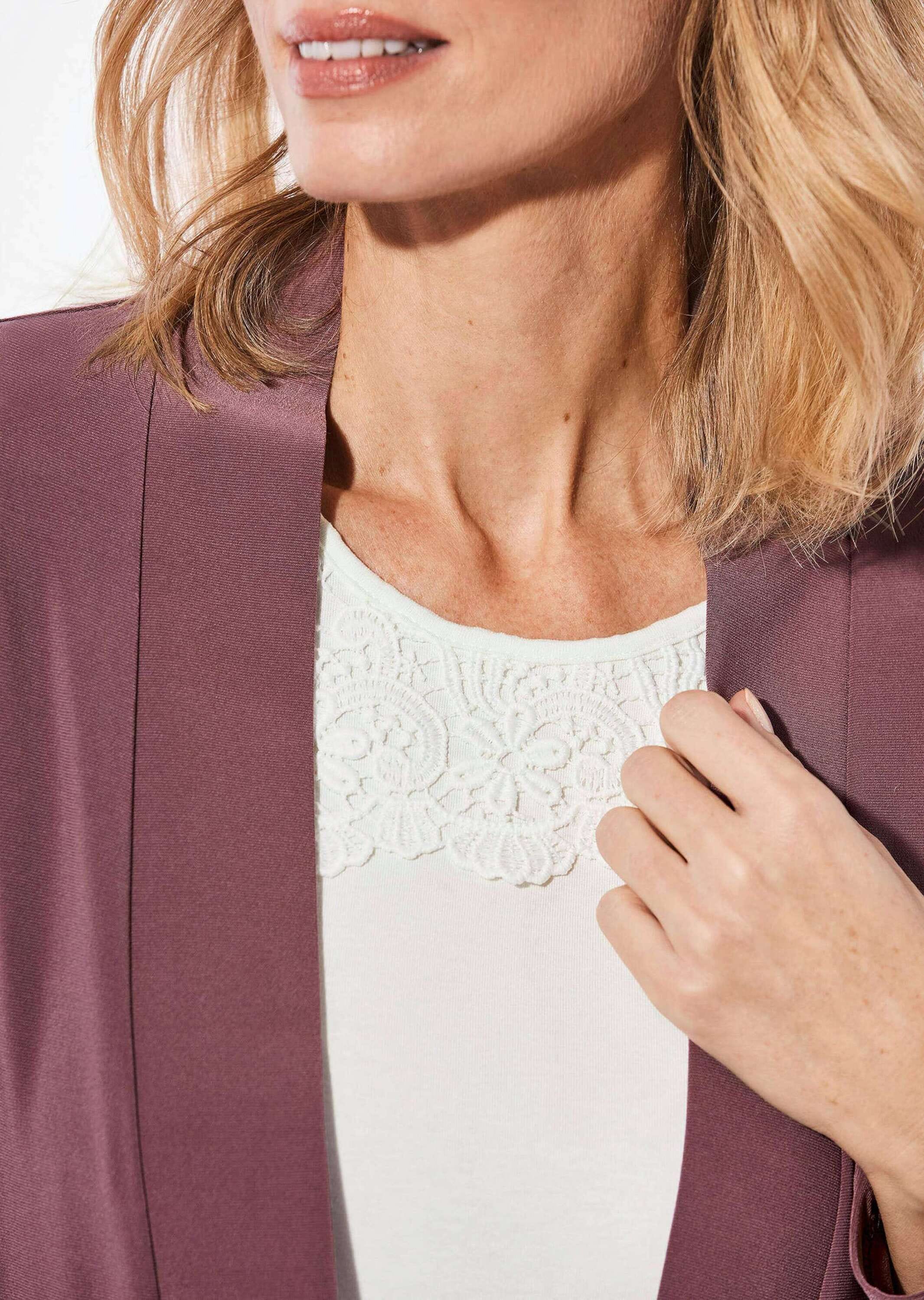 GOLDNER Sweatjacke »Leichte Shirtjacke lila mit Stretch«