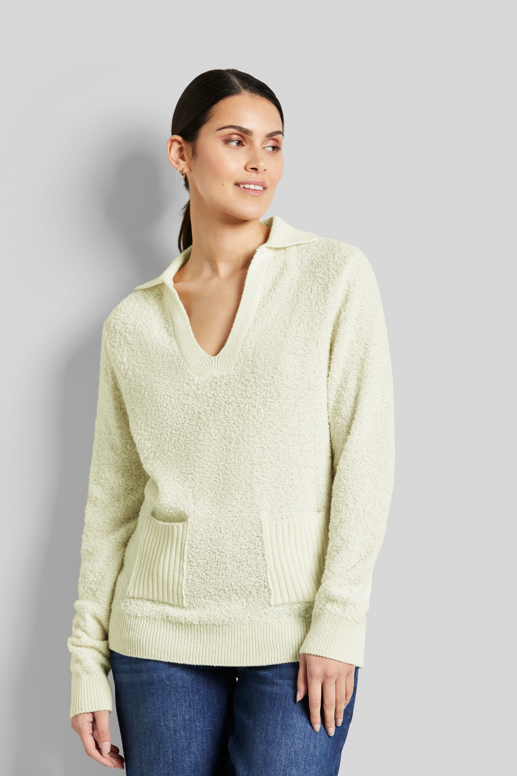 OTTO mit Online Shop V-Ausschnitt-Pullover, im bugatti Kragen