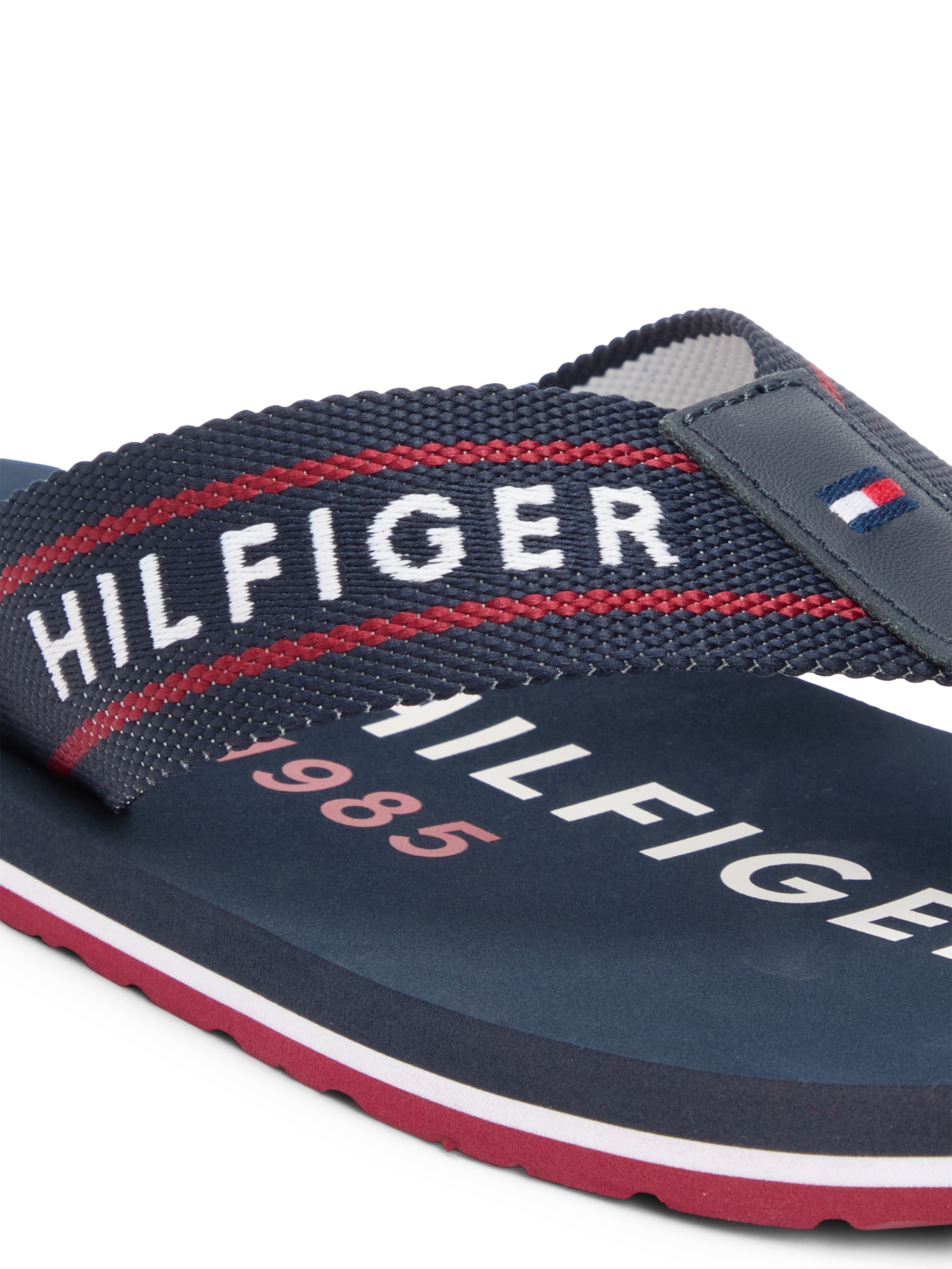 Tommy Hilfiger Zehentrenner »SPORTY HILFIGER BEACH SANDAL«  Sommerschuh, Strandschuh, Flats mit Logoschrifzug