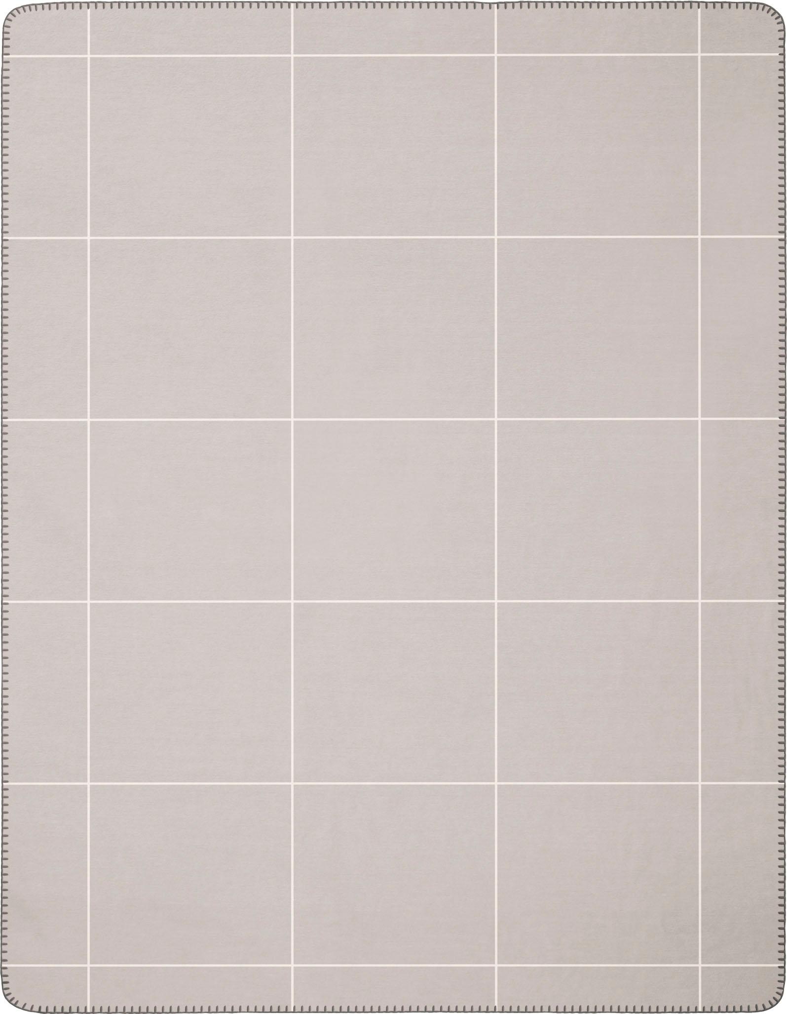 BIEDERLACK Wolldecke »Grid«, mit großzügigem Karo