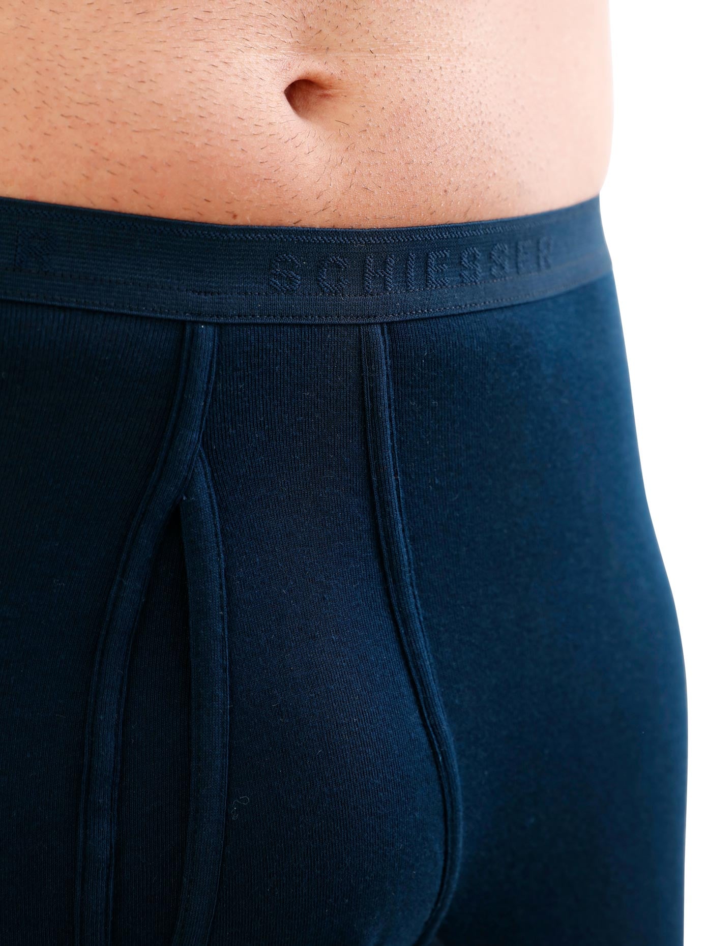 Schiesser Feinripp Sports Brief Underwear Navy