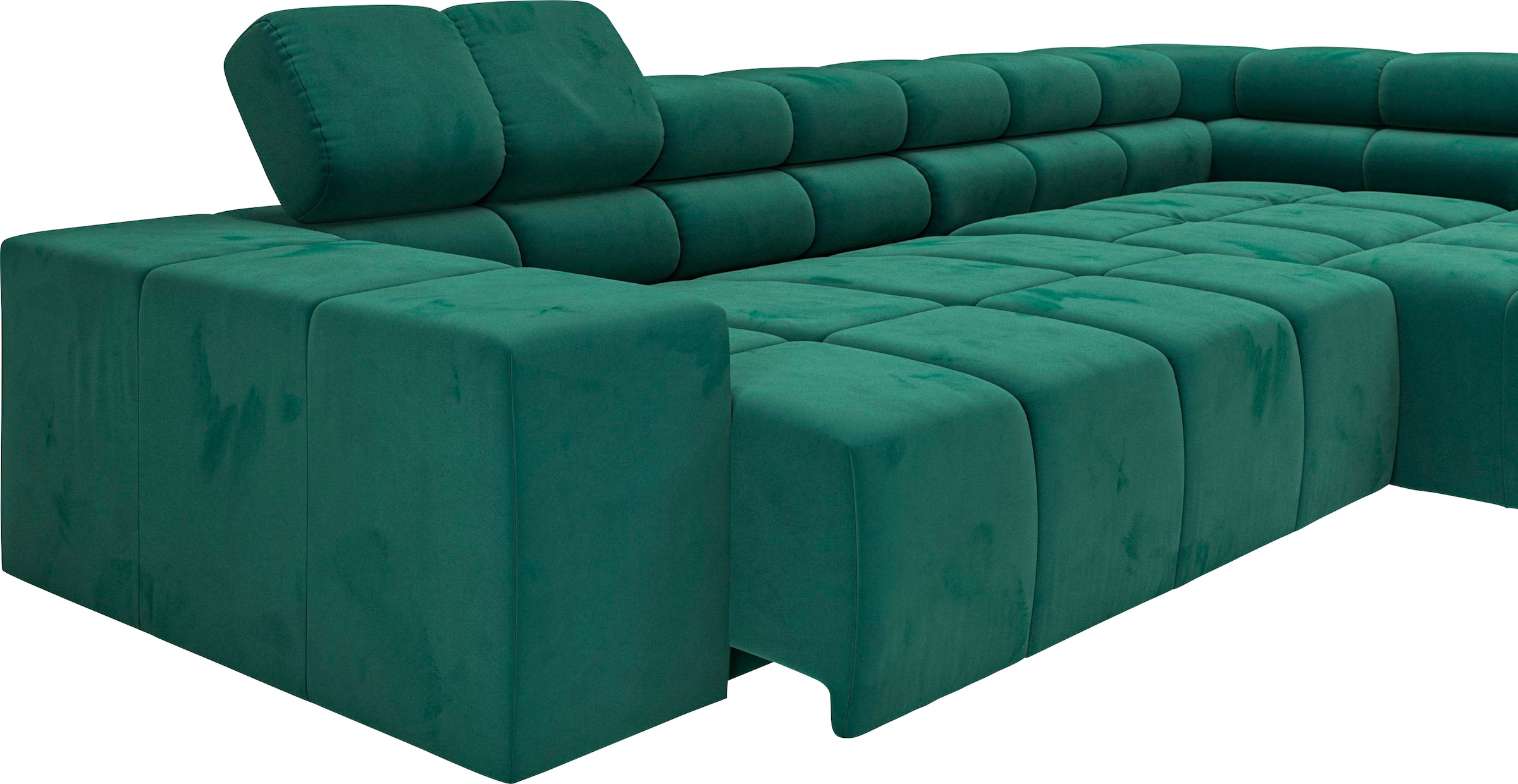 INOSIGN Ecksofa »Ancona incl. Kopfteilverstellung, Zierkissen Breite 319cm, L-Form«, wahlweise motorische Sitztiefenverstellung, auch in Cord + Easy Care