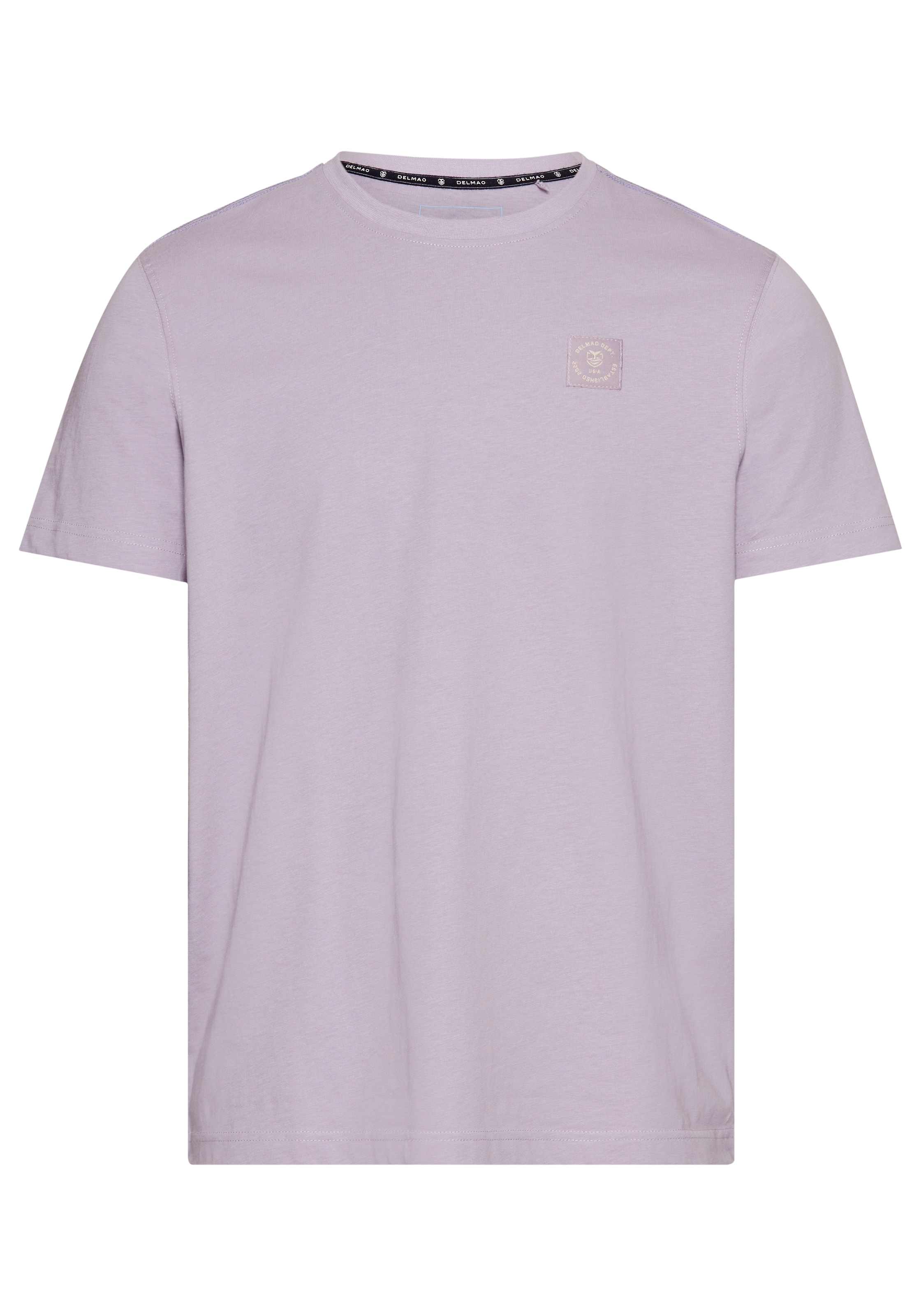 DELMAO Rundhalsshirt, Kurzarm, Regular Fit, basic, aus 100% Baumwolle