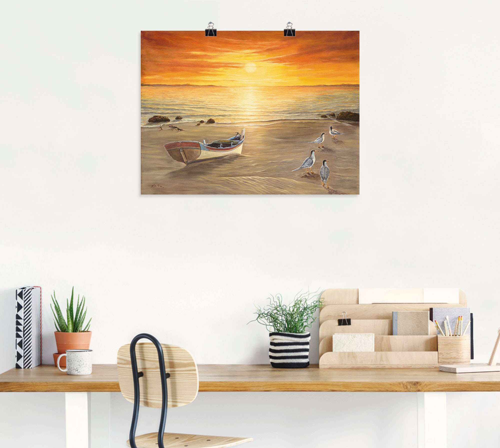 Artland Wandbild »Möwen«, Sonnenaufgang & -untergang, (1 St.), als Alubild, Outdoorbild, Leinwandbild, Poster in verschied. Größen