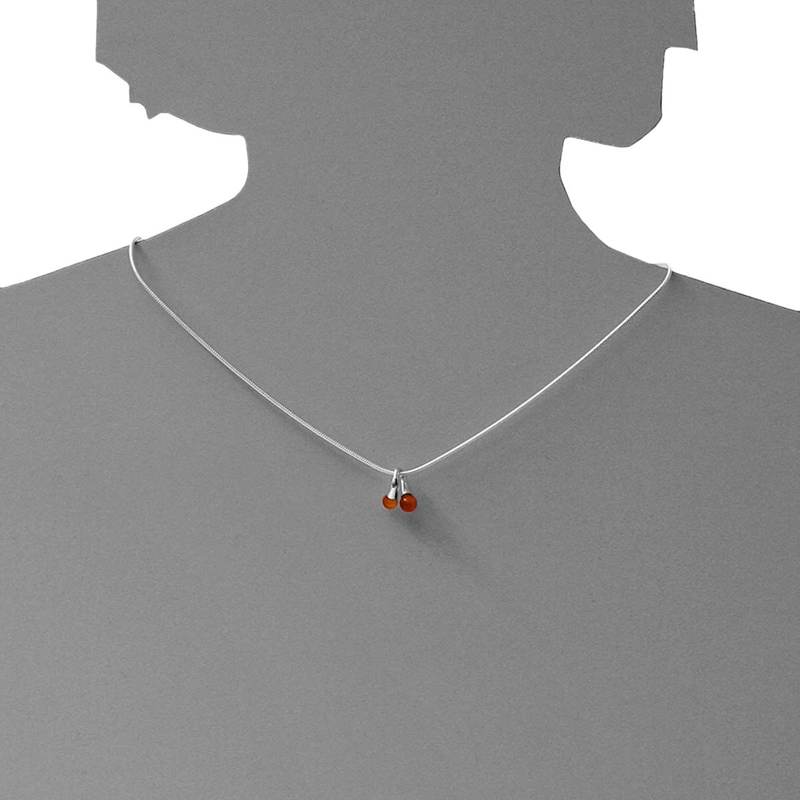 OSTSEE-SCHMUCK Kette mit Anhänger »- Doppelkelch - Silber 925/000 - Bernstein«
