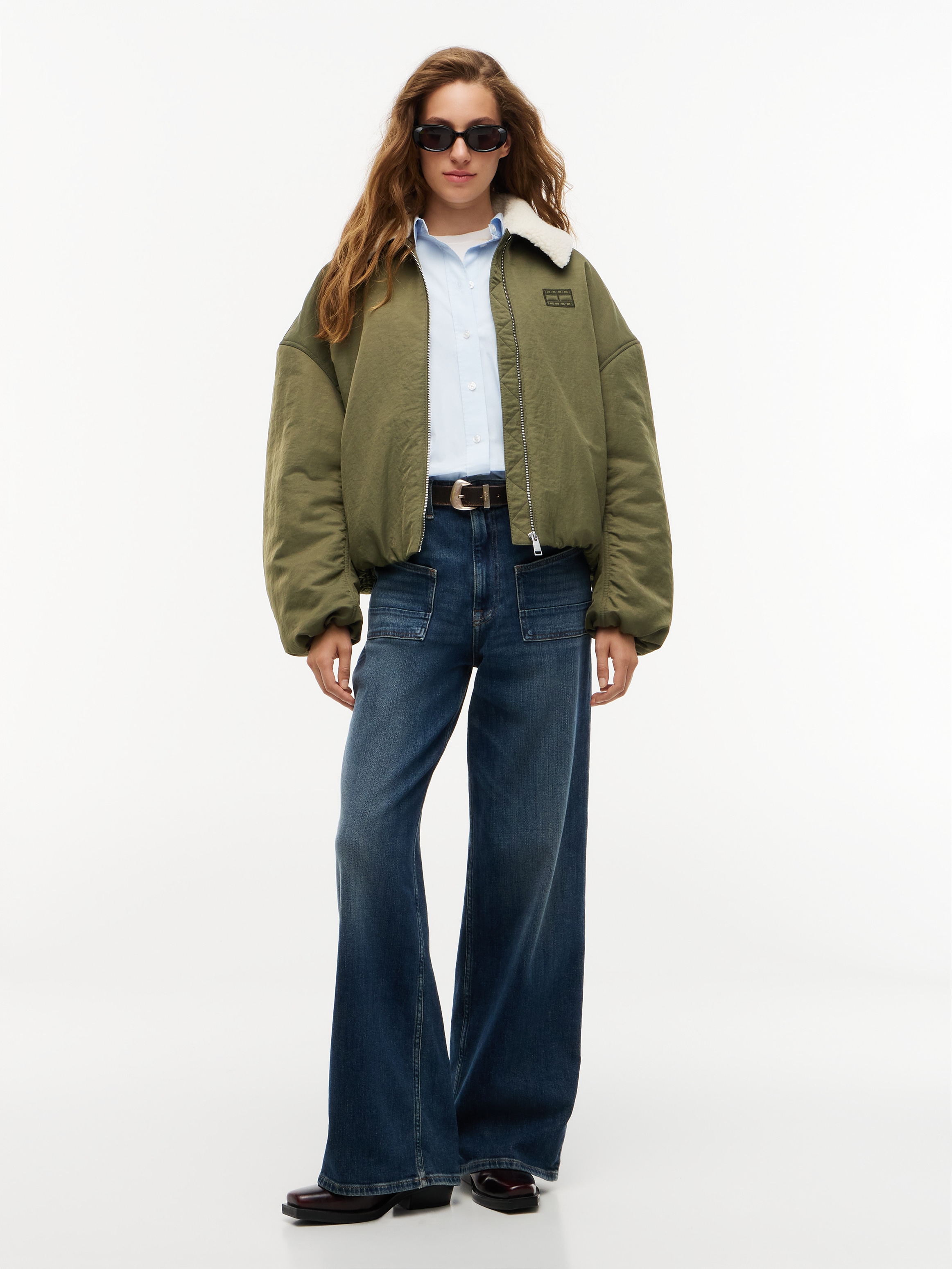 Tommy Jeans Bomberjacke »TJW FUR COLLAR UTILITY BOMBER« Kunstfaser, mit Fellimitat