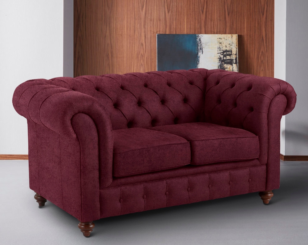Home affaire Chesterfield-Sofa »Chesterfield 2-Sitzer B/T/H: 150/89/74 cm«, mit hochwertiger Knopfheftung, auch in Leder