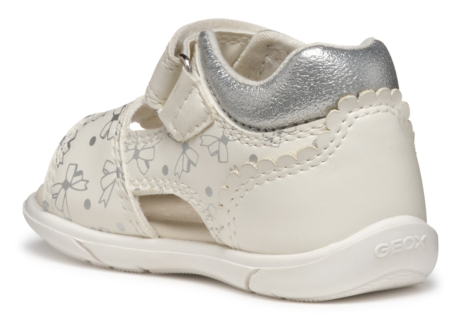 Geox Lauflernschuh »B SANDAL ZAPITO GIRL«, Glitzersandale, Klettschuh, Babyschuh mit Metallic Druck