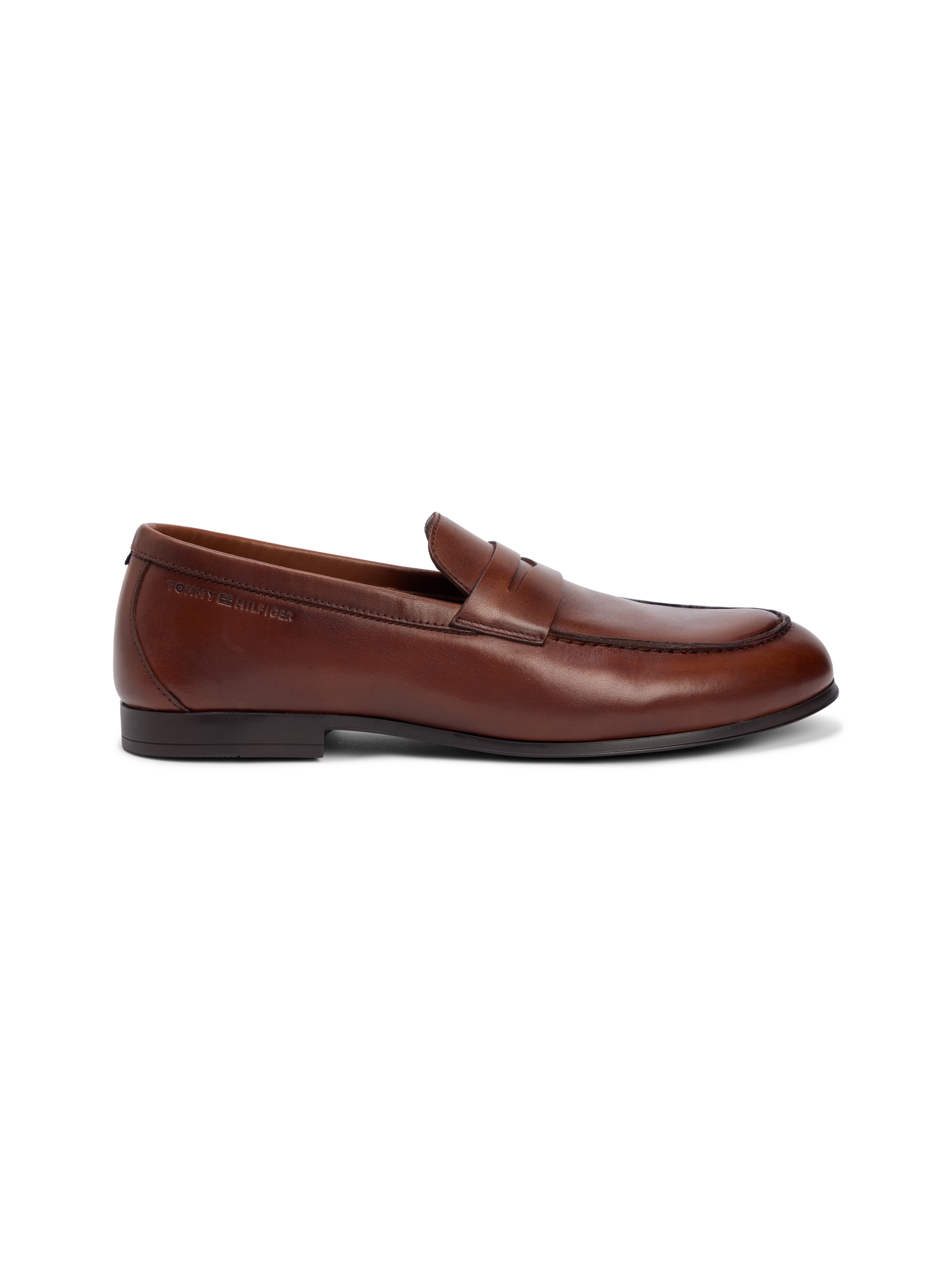 Tommy Hilfiger Loafer »FLEXIBLE SLIM  LEATHER LOAFER«  Blockabsatz, Slipper, Businessschuh mit Zierriegel