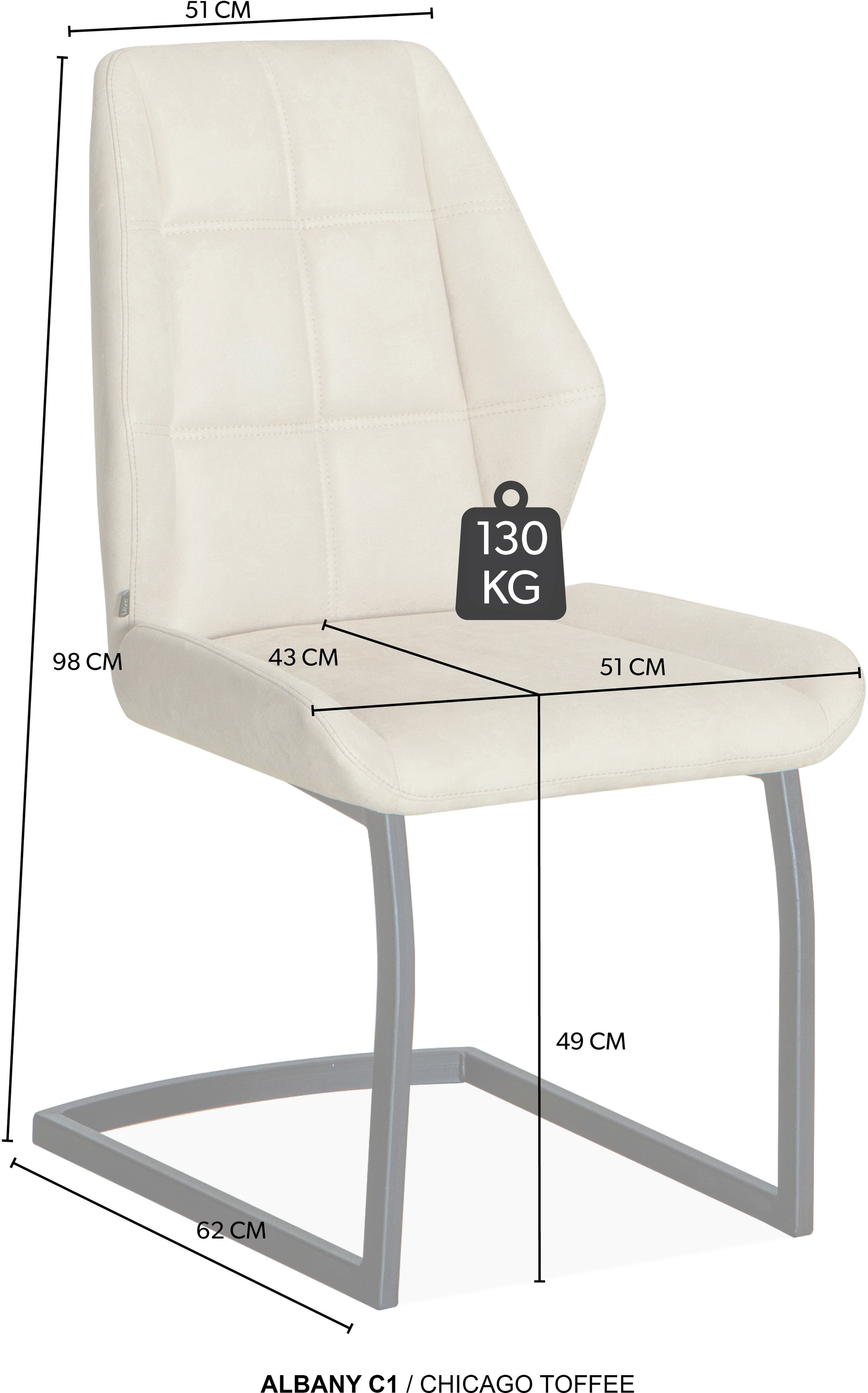 OMG Design Esszimmerstuhl »Albany« (Set) 1 Stk.Esszimmerstuhl, pflegeleichter Bezug