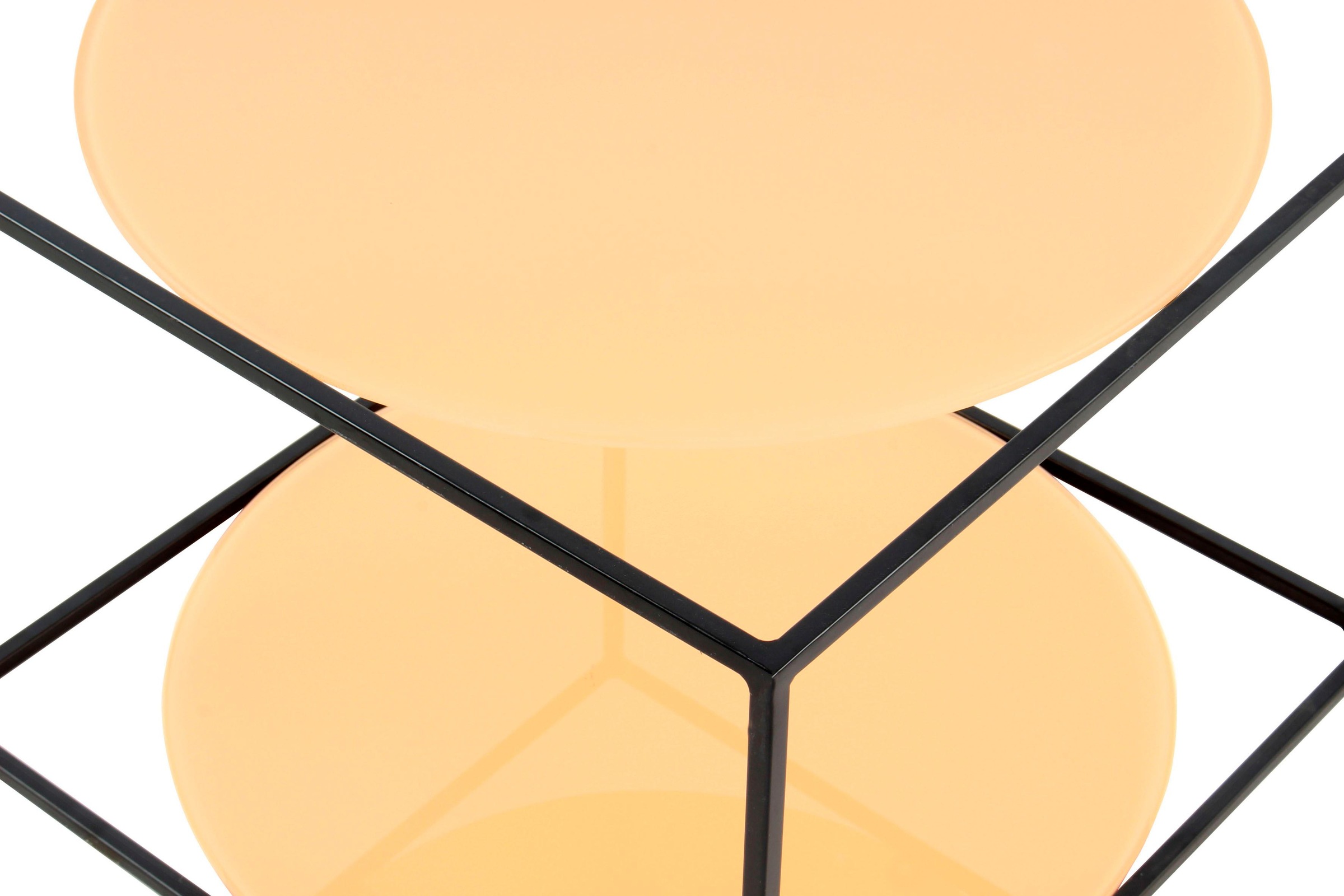 Kayoom Beistelltisch »Cody, Beistelltisch in Würfelform, offenes, modernes Design« 1 Stk. tlg. moderne Kubusform mit runden Ablageflächen aus Glas