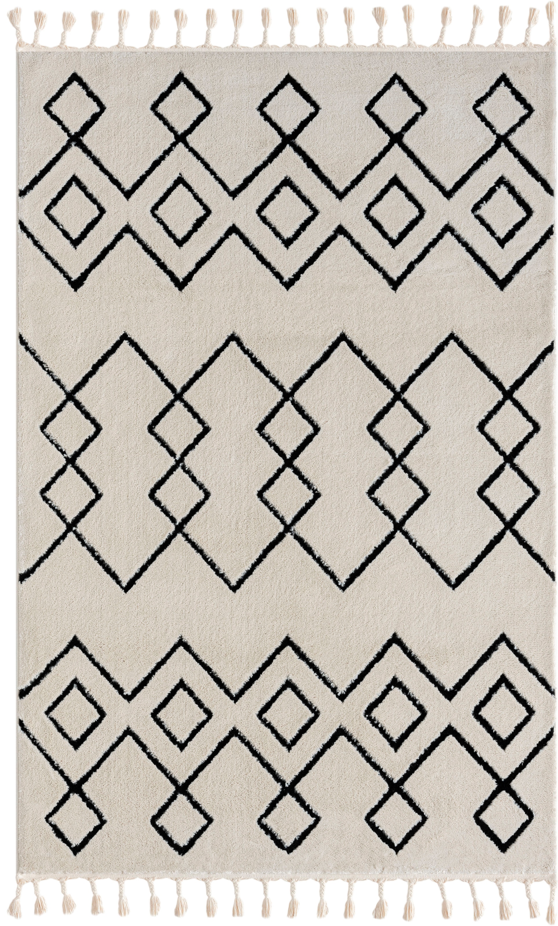 Myflair Möbel & Accessoires Hochflor-Teppich »Moroccan Mural«, rechteckig, 24 mm Höhe, modern, marokkanisches Design, flauschig weich, mit Fransen