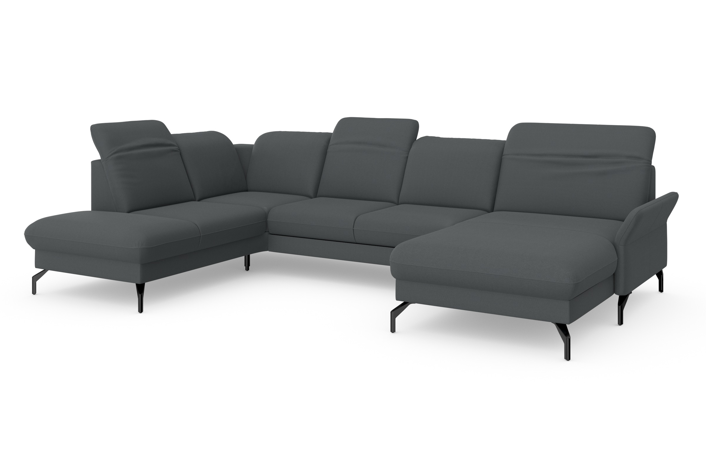 sit&more Wohnlandschaft »Fashion U-Form«, wahlweise mit Kopfteilverstellung, Vorziehsitz, motorisch, Metallfüße