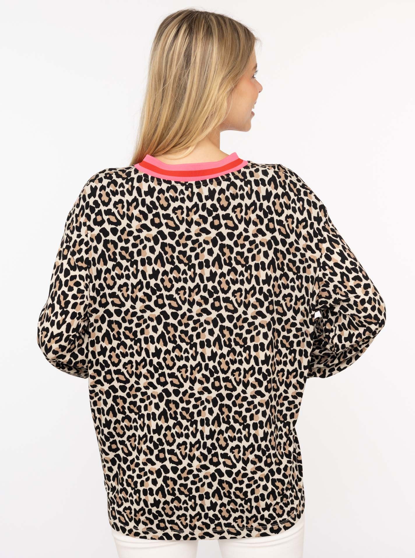 Zwillingsherz Blusenshirt »"Leo"«, V-Neck, Animal Print, sportive Bündchen