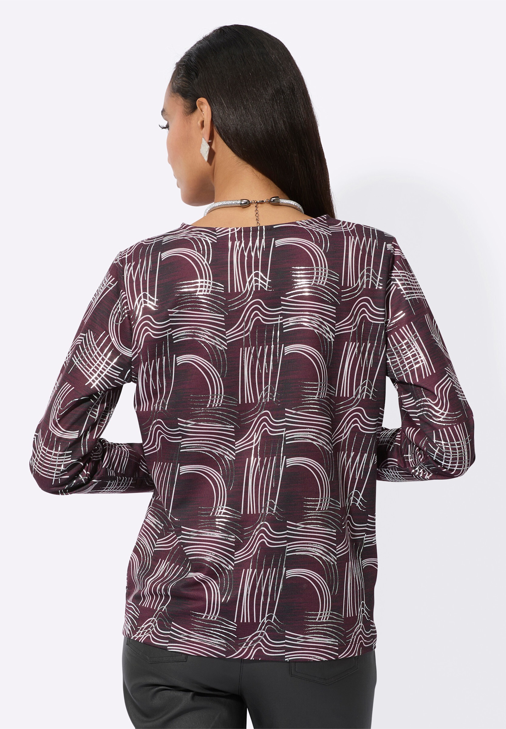 creation L T-Shirt »Druck-Shirt Shirt mit silberfarbigem Druck«
