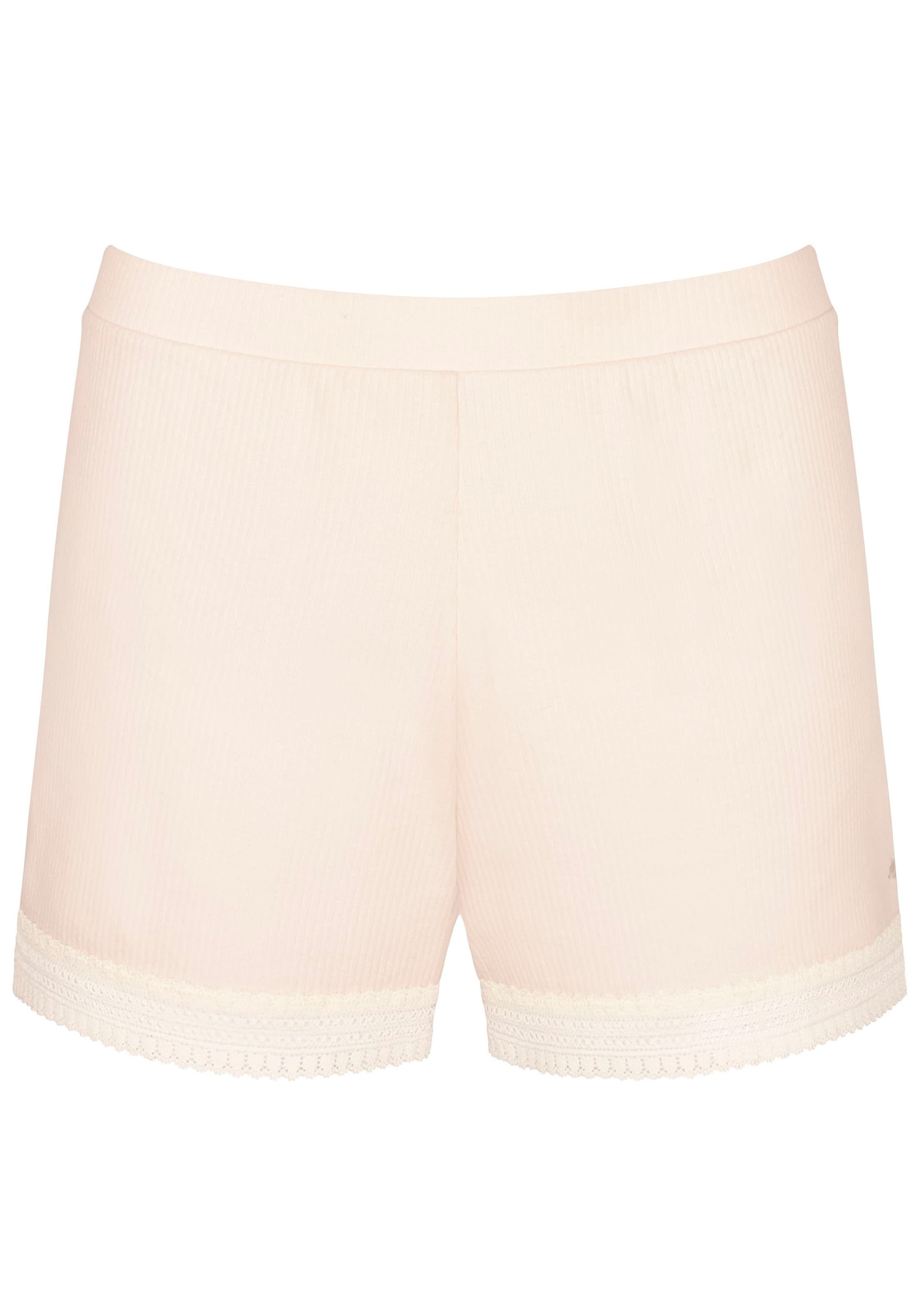 sloggi Relaxshorts »GO Ribbed Short«, Short mit lockerer Passform, weicher Spitzenbesatz