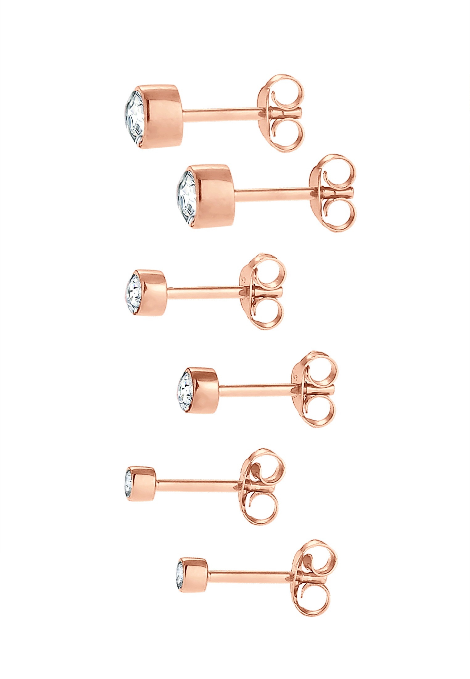Elli Ohrstecker-Set »Ohrringe Stecker Kristalle (3 tlg) 925 Silber«