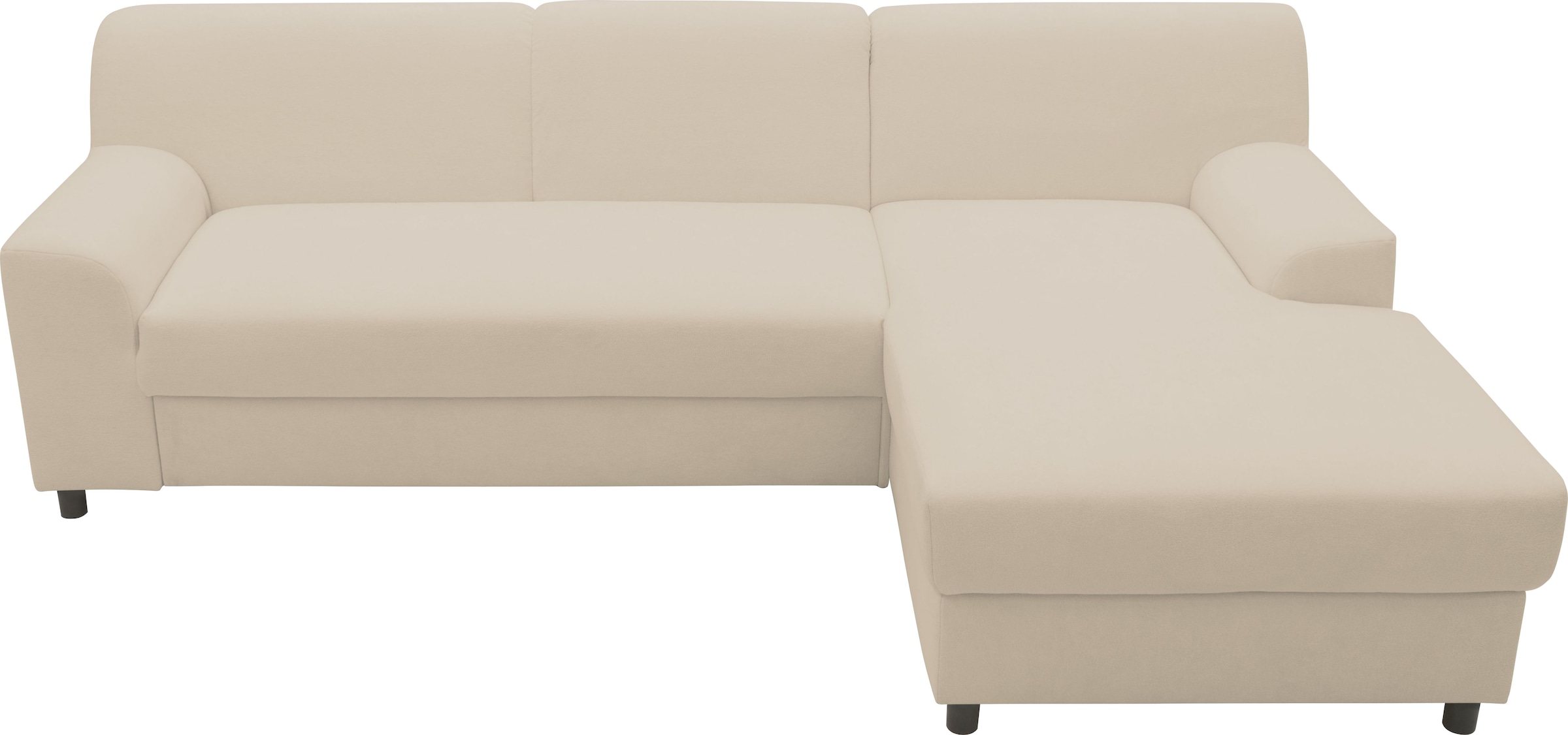 DOMO collection Ecksofa »Turah 2, L-Form, Cord oder Luxus-Microfaser, komfortabler Federkern«, B/T/H: 241/146/79 cm, incl. Zierkissen, wahlweise mit Bettfunktion