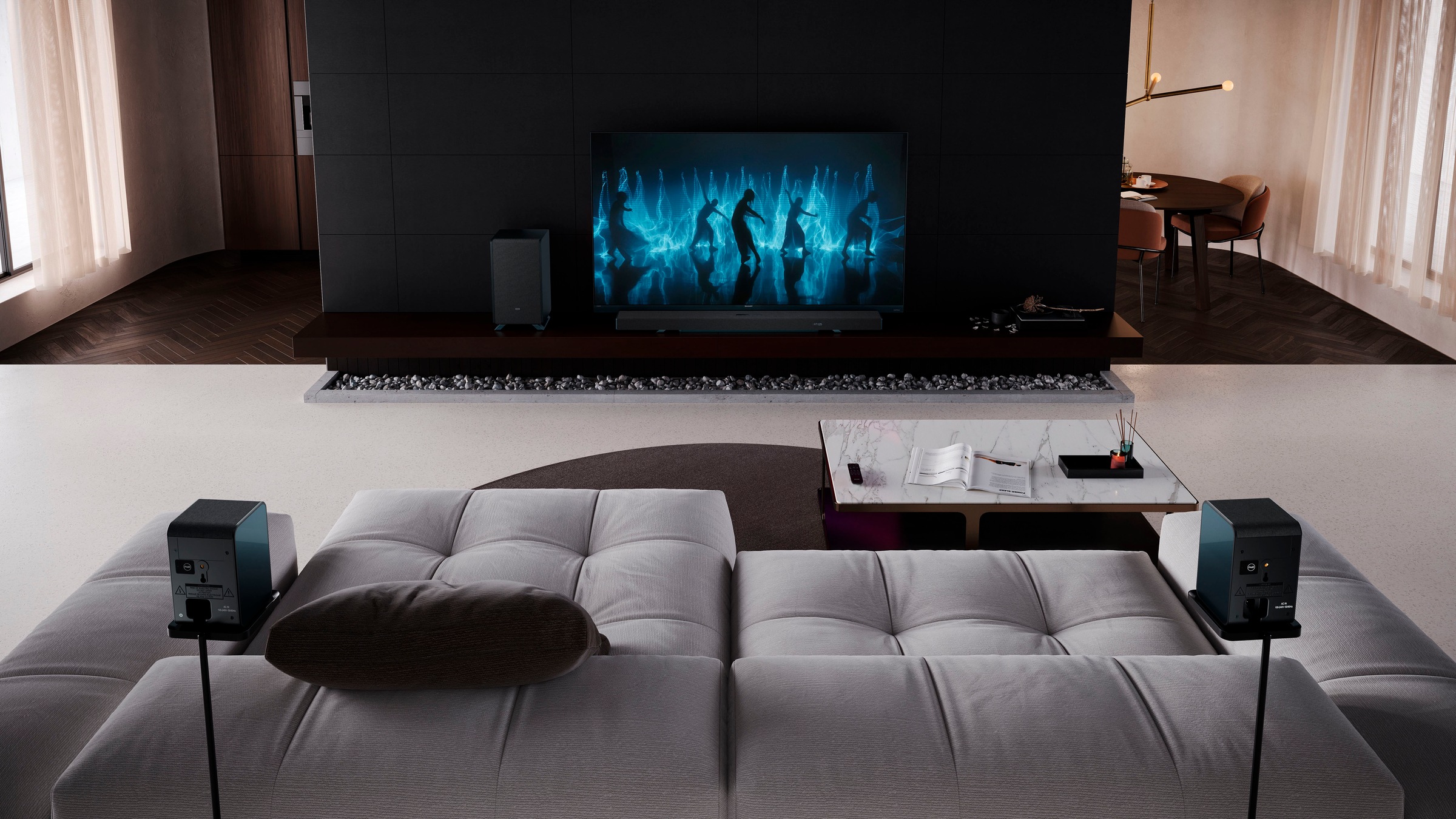 Sharp Surround-Lautsprecher »HT-SPR52021« 2.0.2 ( Kabelloser Surround | multidirektionaler Sound 66 W)