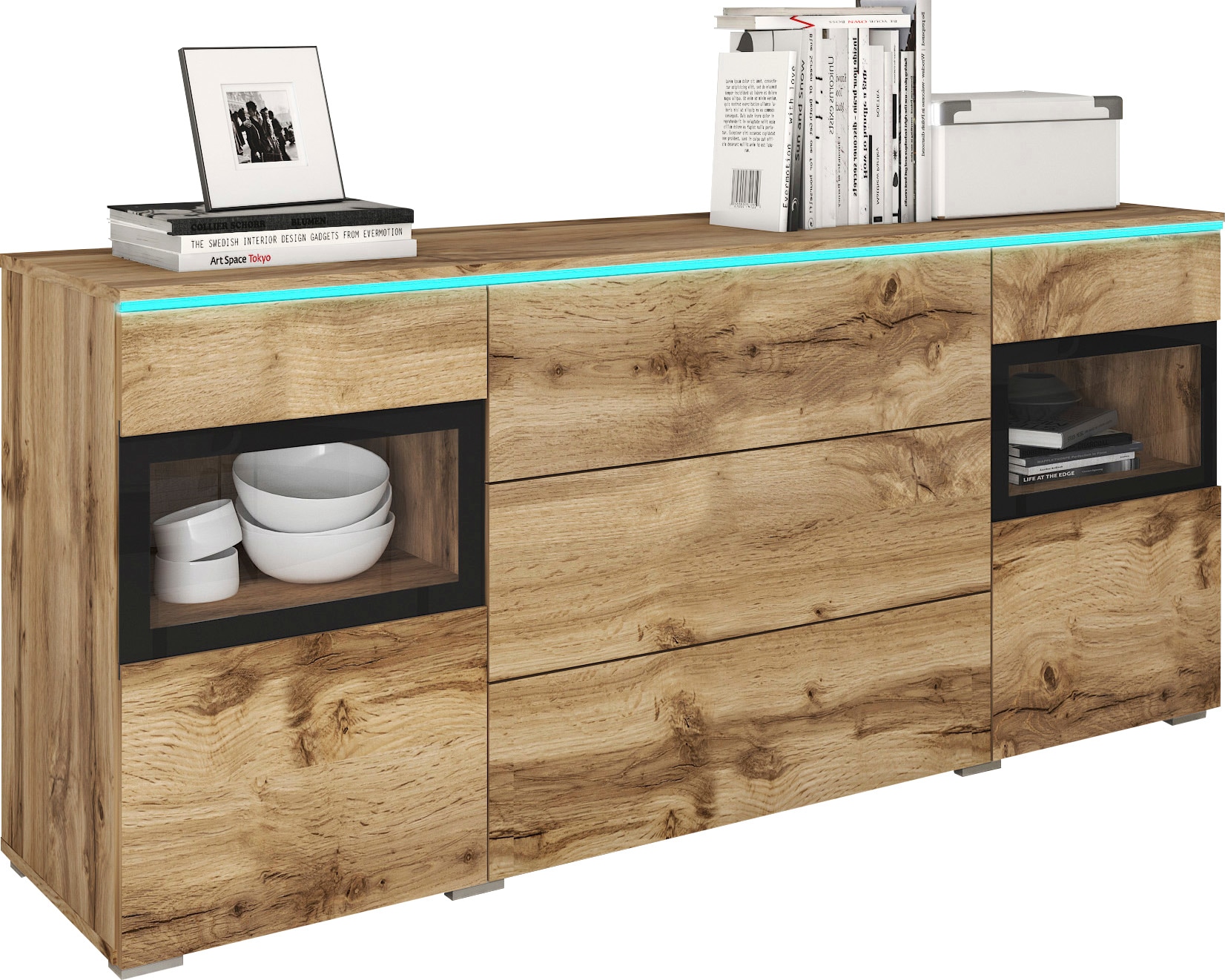 Sideboard »VERA«, moderne grifflose Kommode Breite 150 cm, Einlegeböden verstellbar