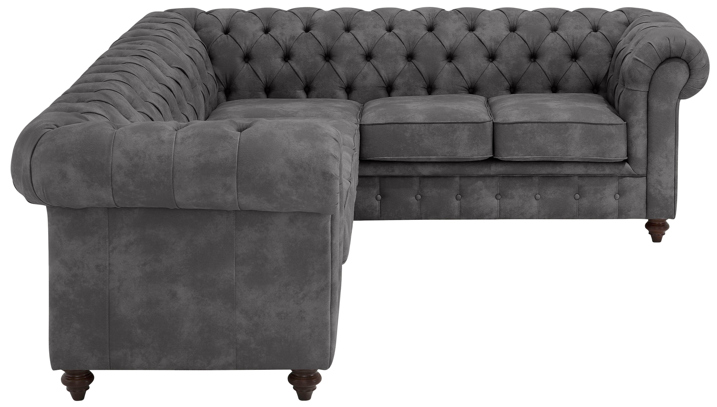 Home affaire Chesterfield-Sofa »Chesterfield Ecksofa, auch in Leder L-Form«, hochwertige Knopfheftung, langer Schenkel links oder rechts wählbar