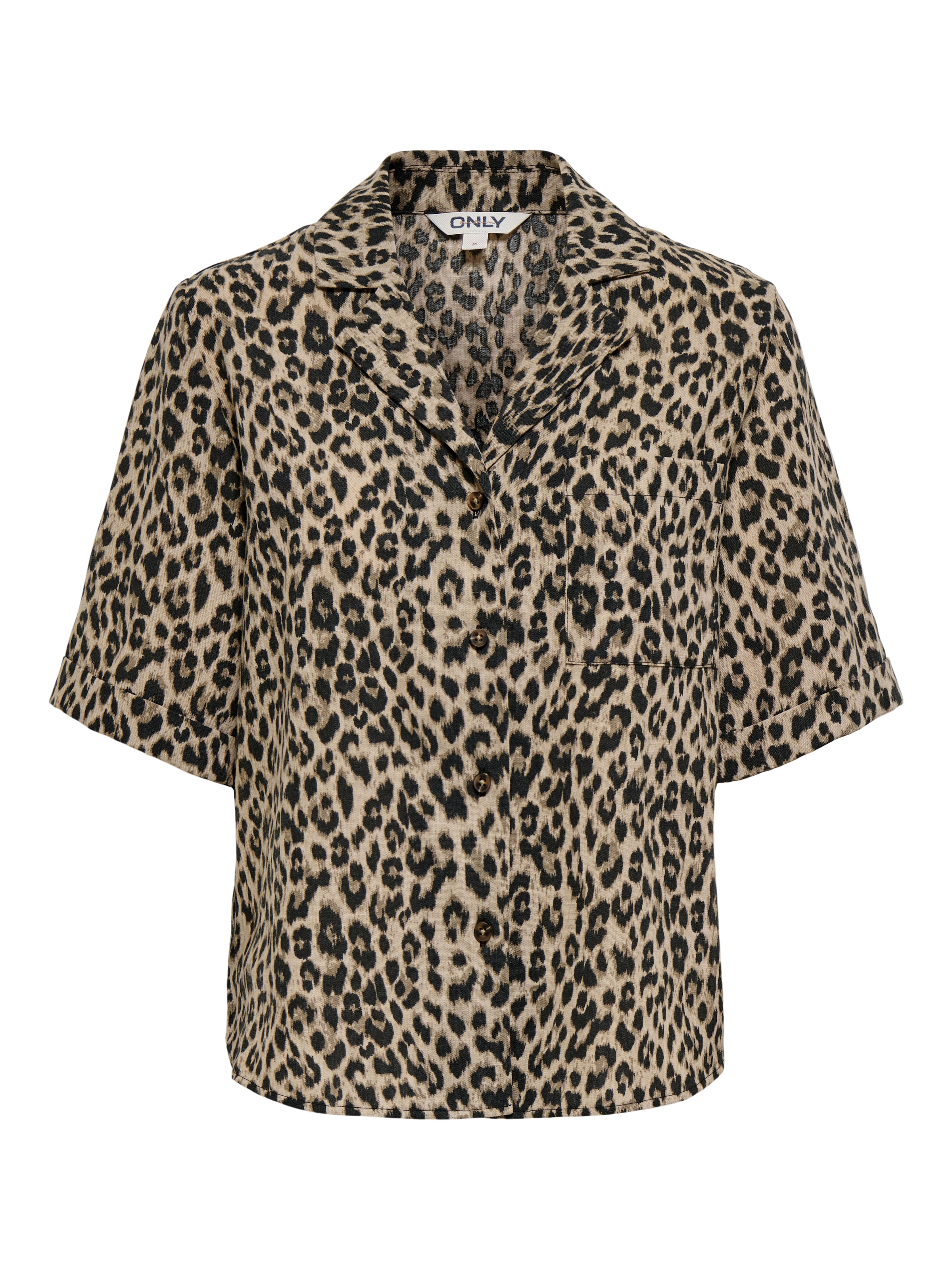 ONLY Kurzarmbluse »ONLEMMIA S/S BUTTON SHIRT PNT« Materialmix, regular fit