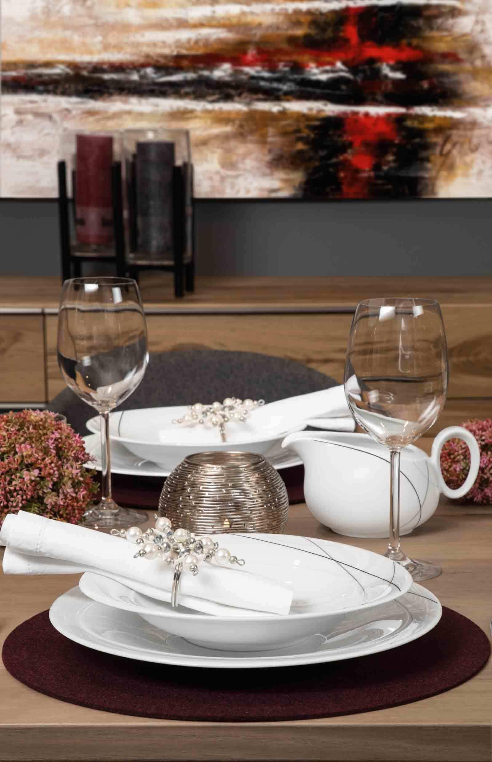 Seltmann Weiden Speiseteller »Speiseteller Trio Highline ø 28,3 cm 6er Set weiß-grau«
