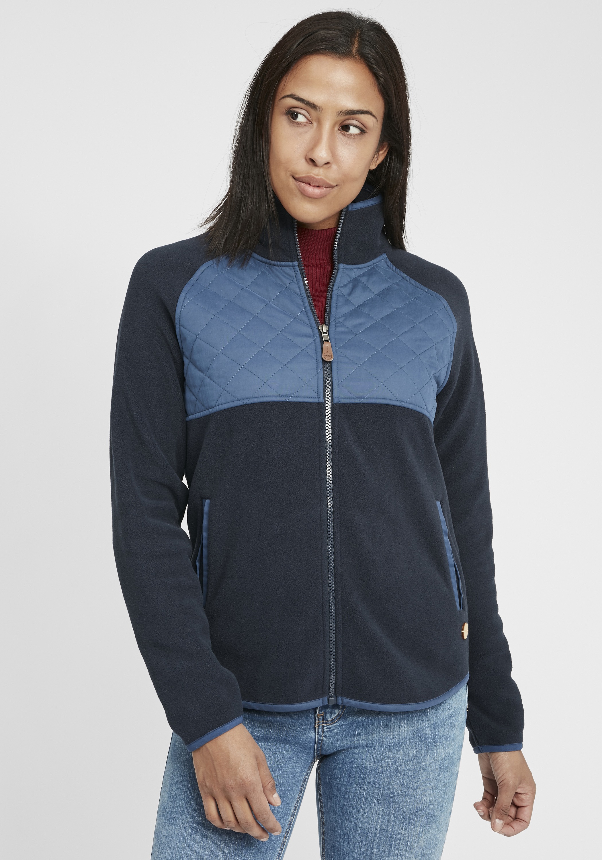 OXMO Fleecejacke »Sweatjacke OXMalin«, ohne Kapuze
