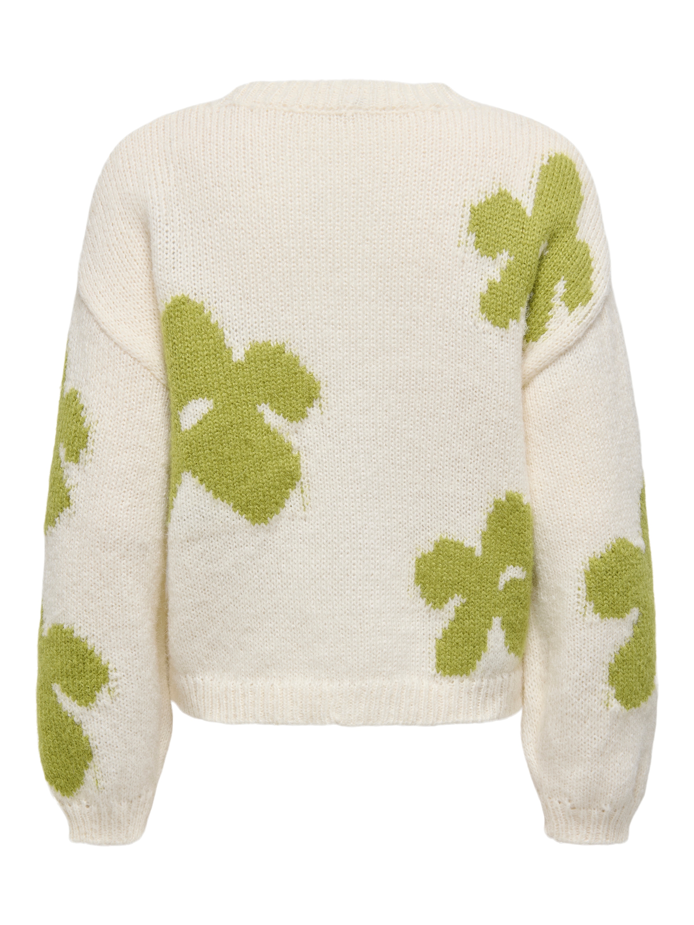 ONLY Strickpullover »ONLBOOTLE LIFE LS FLOWER O-NECK KNT« Kunstfaser, loose fit