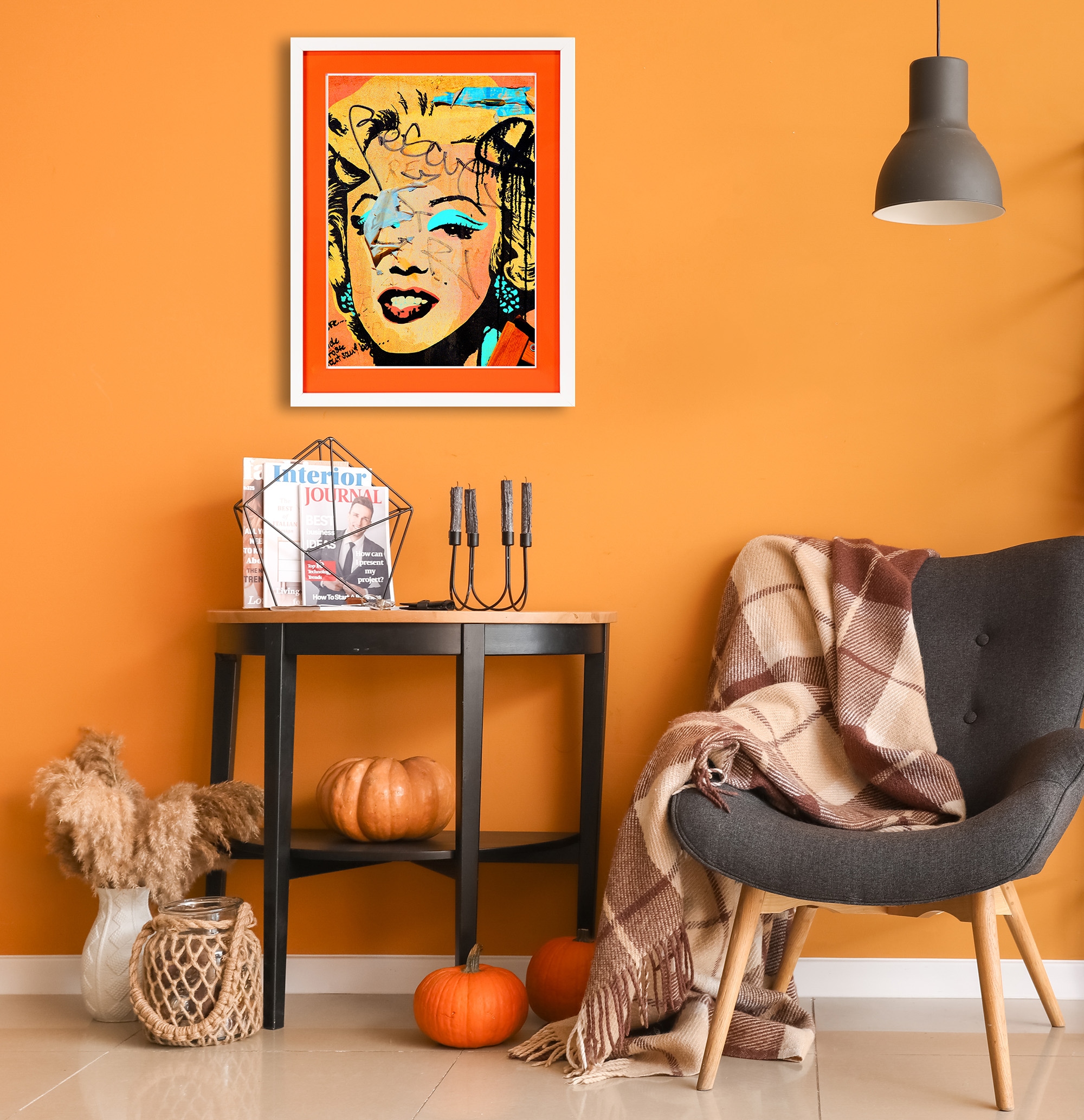 Bild mit Rahmen »Marilyn Monroe, orange«, Bilder von...