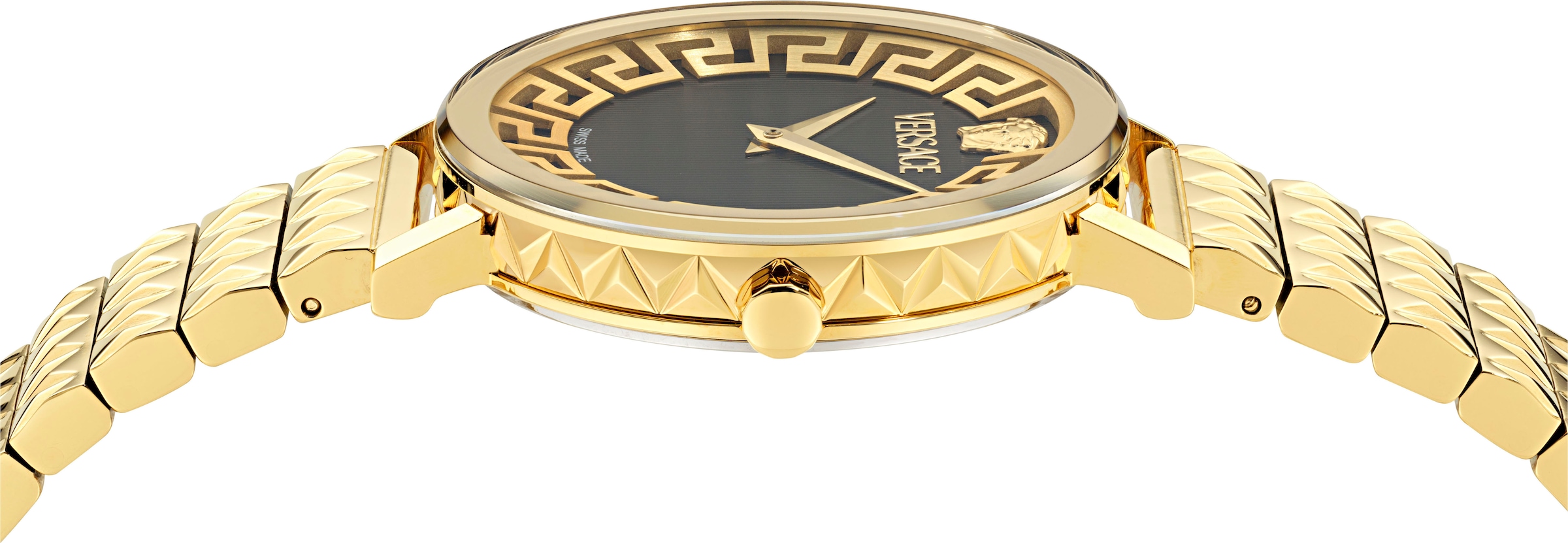 Versace Quarzuhr »VERSACE DAEDALUS«, Armbanduhr, Damenuhr, Swiss Made, Edelstahlarmband, analog, Saphirglas