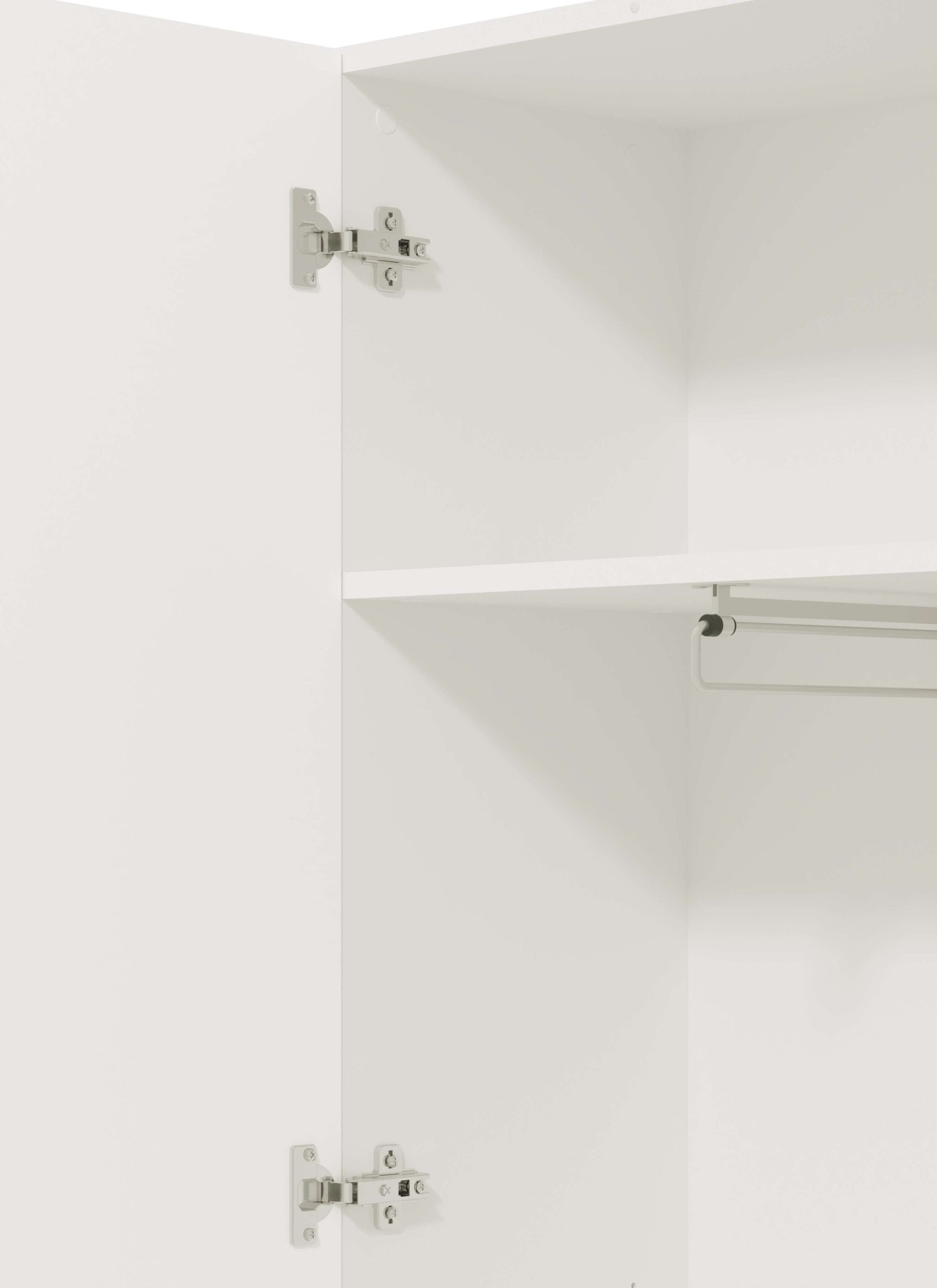 Home affaire Garderobenschrank »Beny Kleiderschrank, Stauraumschrank, Flurschrank, Höhe 193 cm«, Hochglanzfronten, Spiegeltür, Breite 60 cm, ausziehbare Kleiderstange