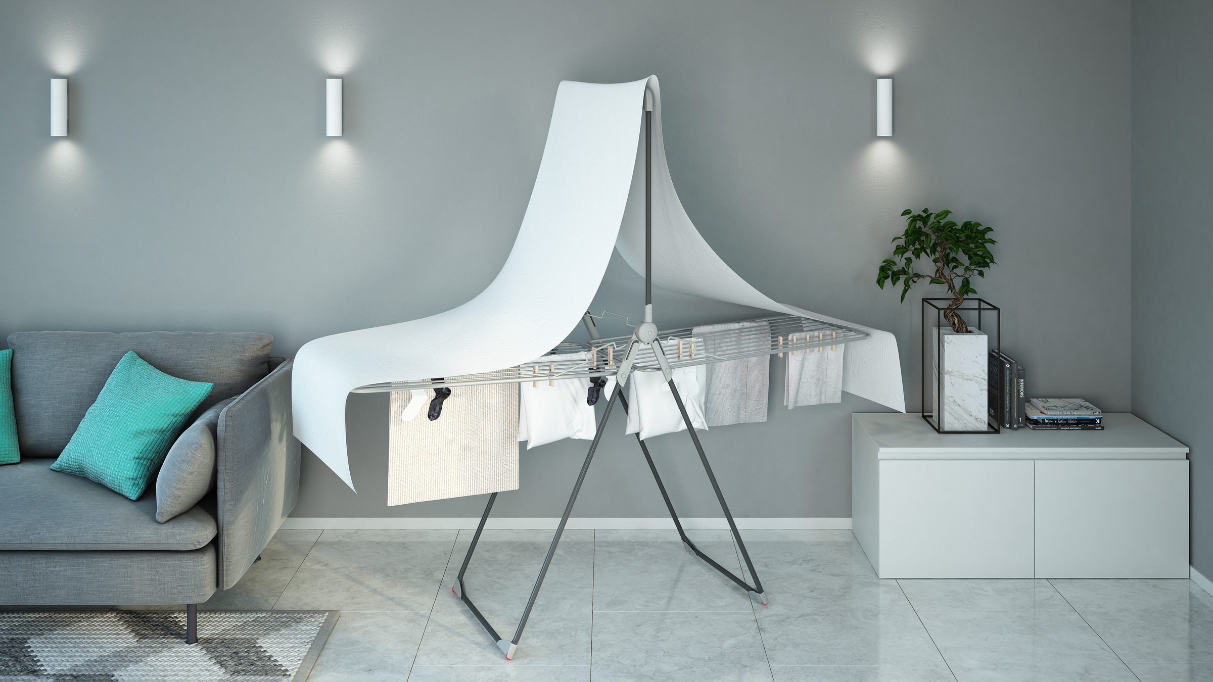 Bischof Flügelwäschetrockner »Titan« XXL Trockner auch für große Teile, 20 m Trockenlänge