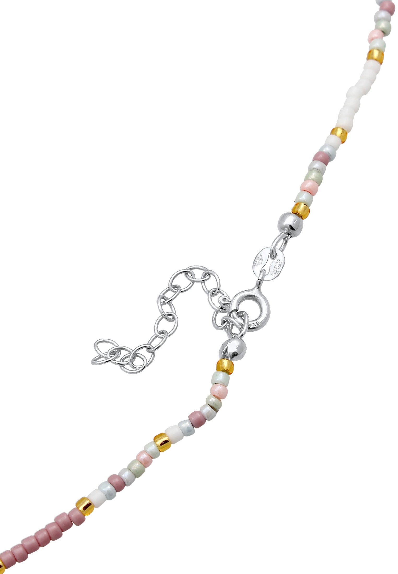 Elli Lange Kette »Halskette Choker Herz Glas Beads Sommer Style 925 Silber«