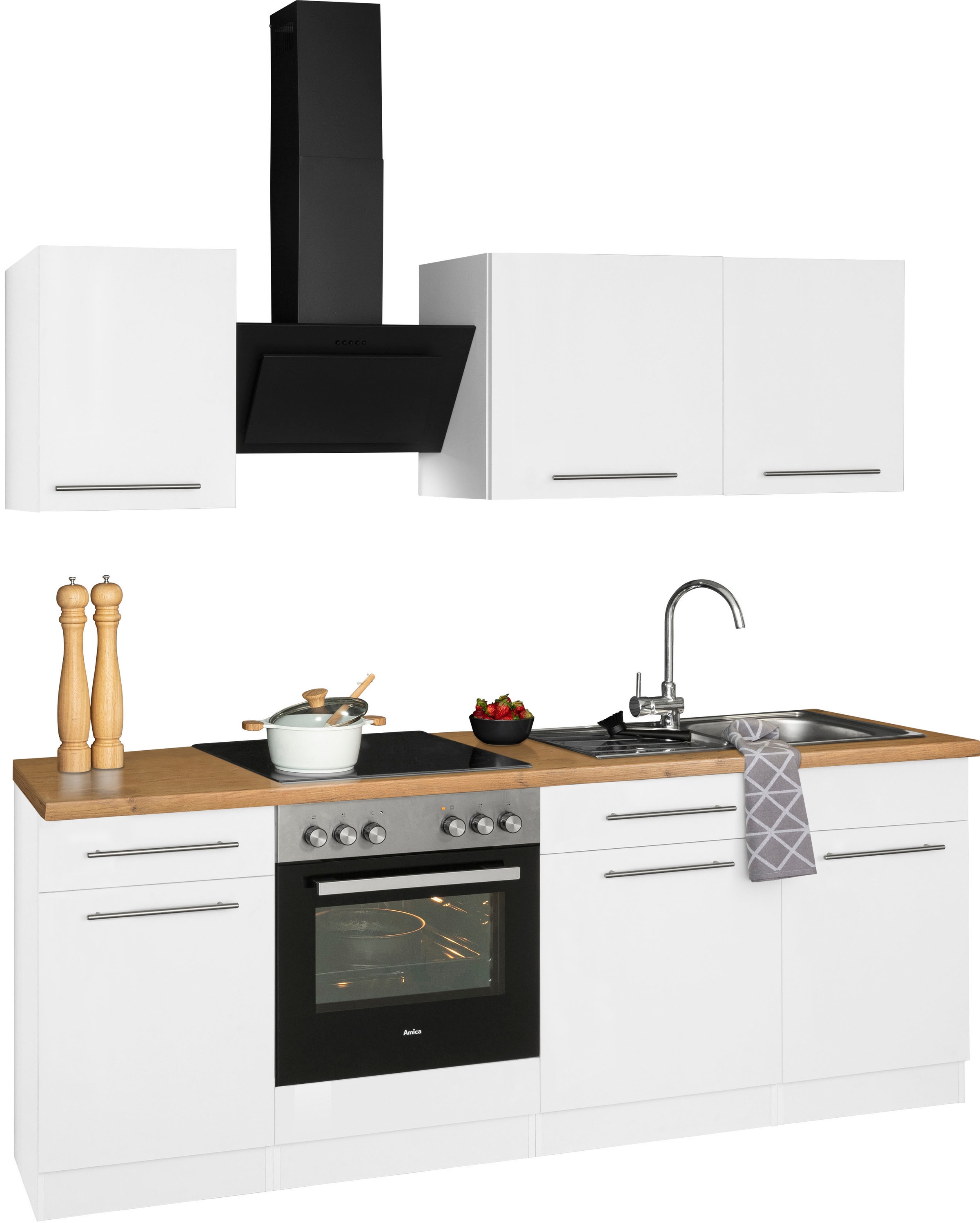 wiho Küchen Küchenzeile »Unna«, ohne E-Geräte, Breite 220 cm