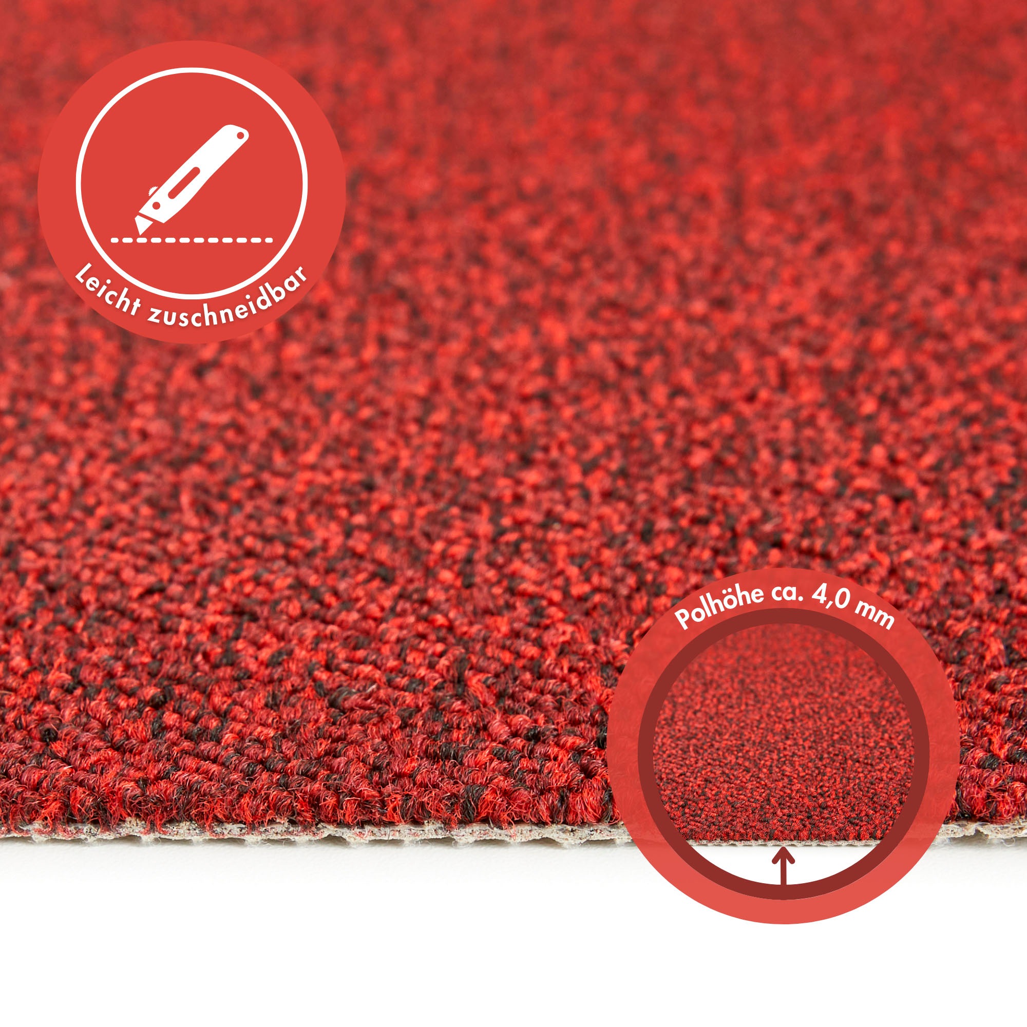 Andiamo Teppichboden »Matz, Schlinge, Made in Belgium«, rechteckig, 6 mm Höhe, meliert, Breite 400 cm oder 500 cm, strapazierfähig & pflegeleicht